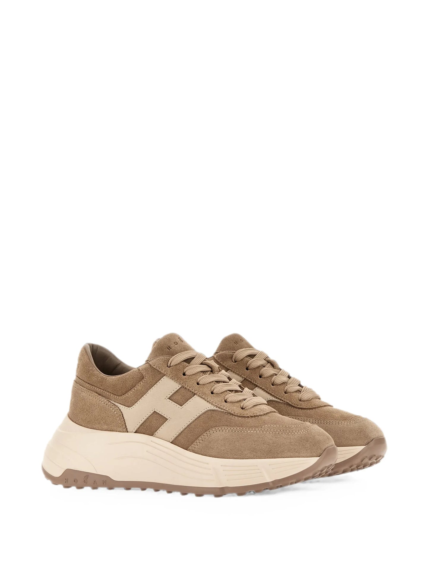 suede logo-patch sneakers