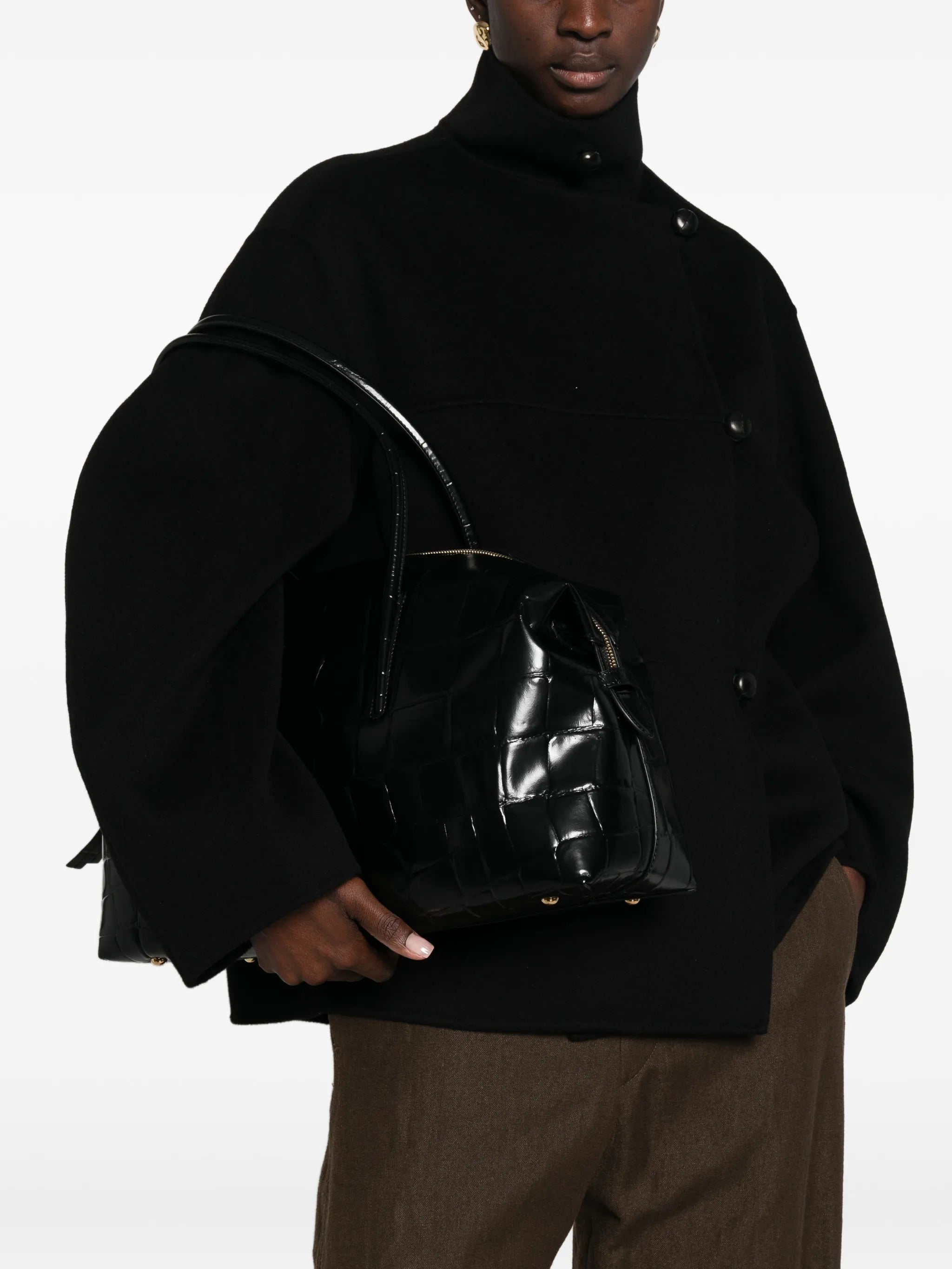 Stockholm croc-effect shoulder bag
