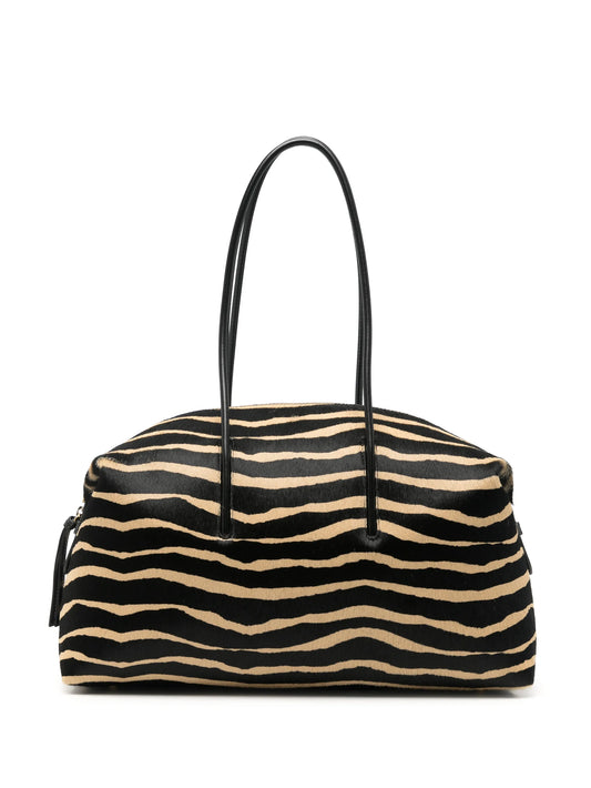 Stockholm zebra-print haircalf shoulder bag