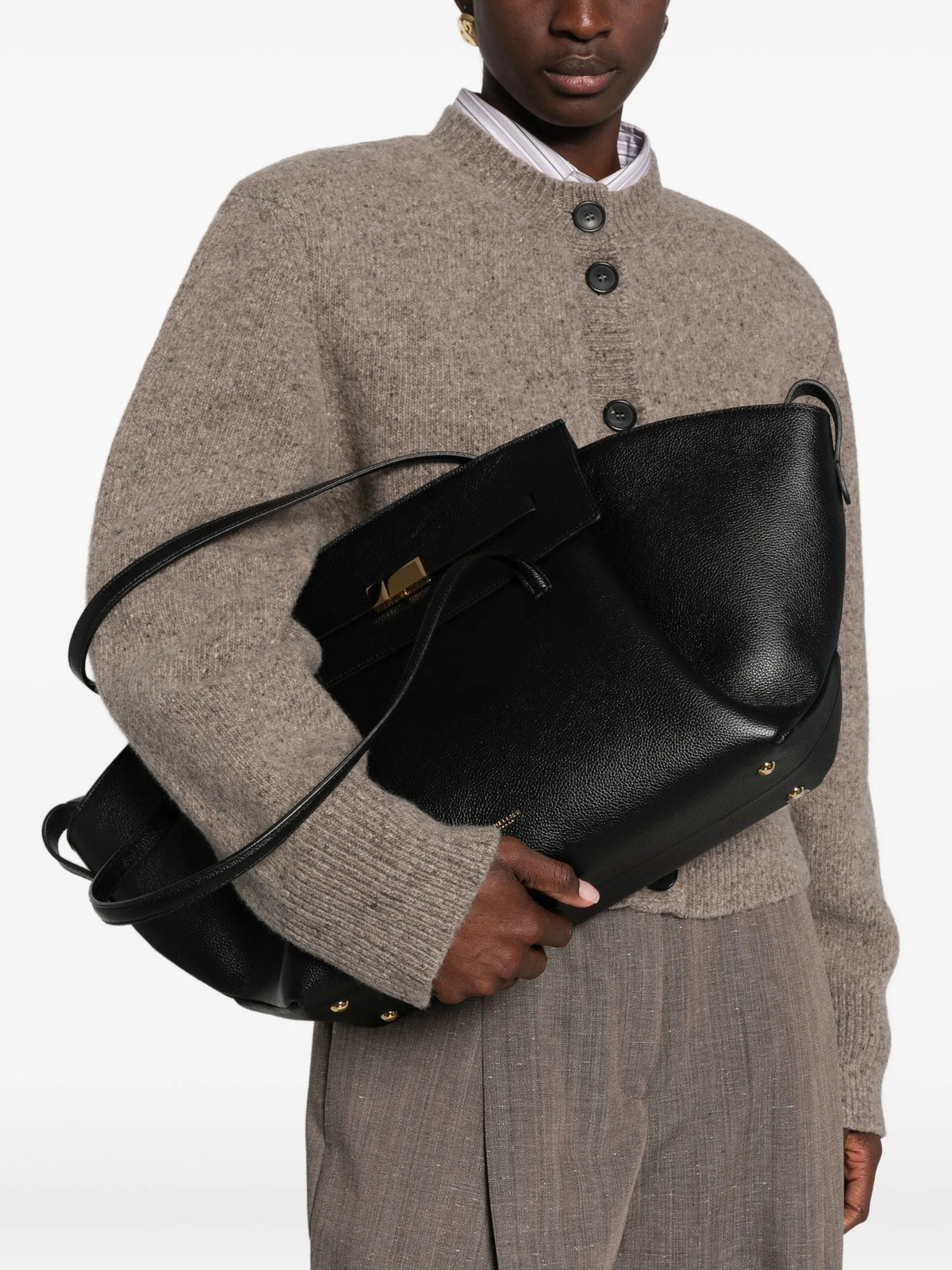 The Brooklyn grained-leather tote bag