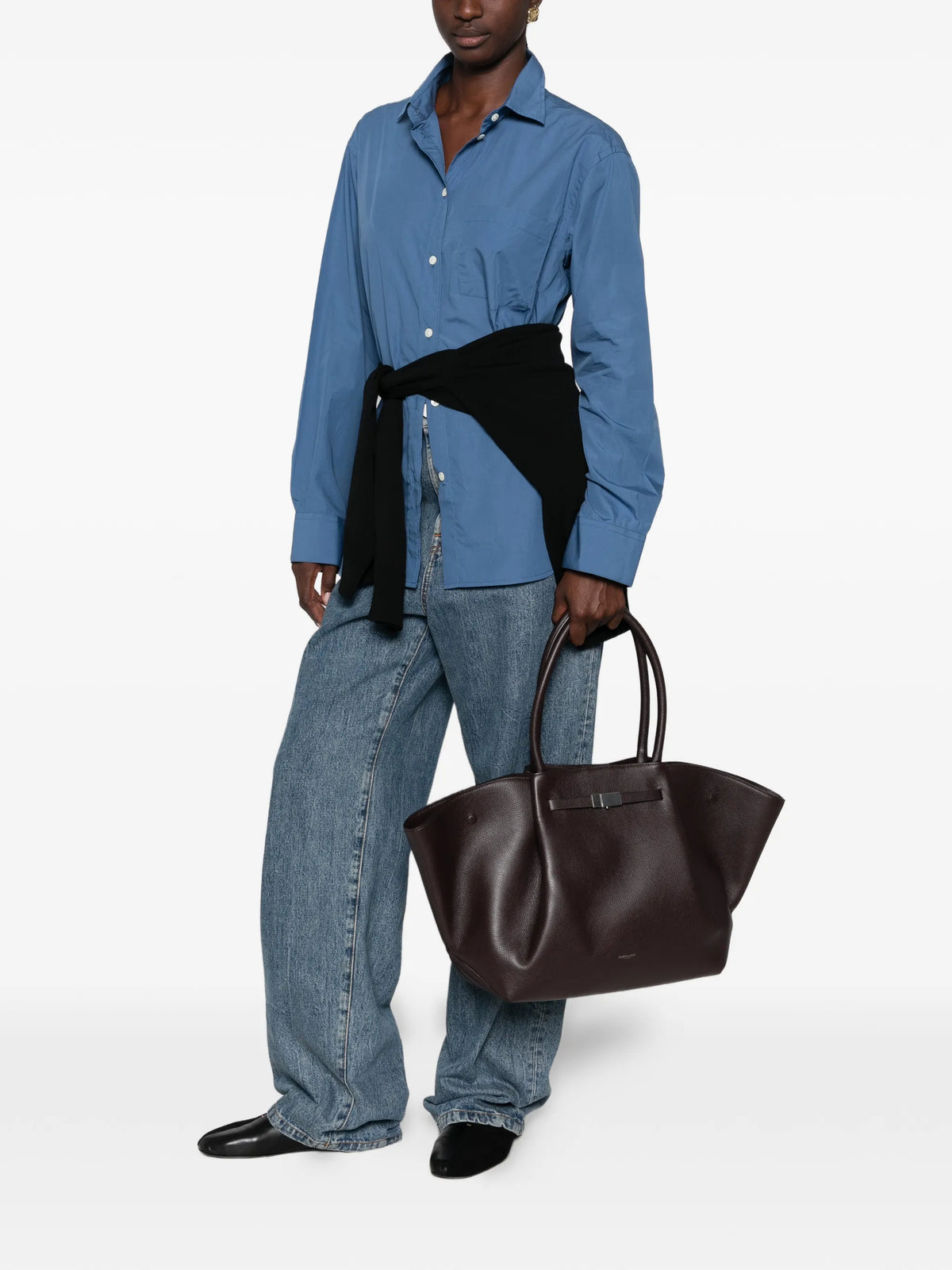 New York grained leather small tote bag