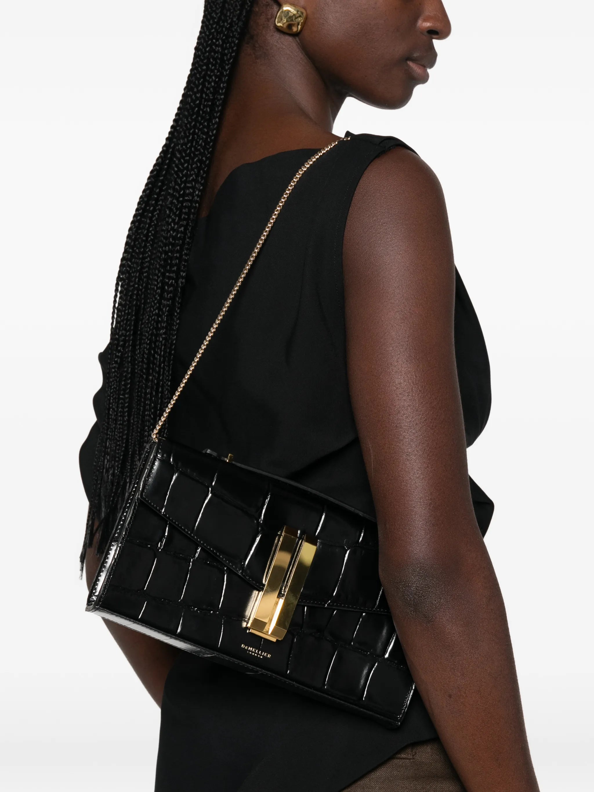 Vancouver croc-effect clutch bag