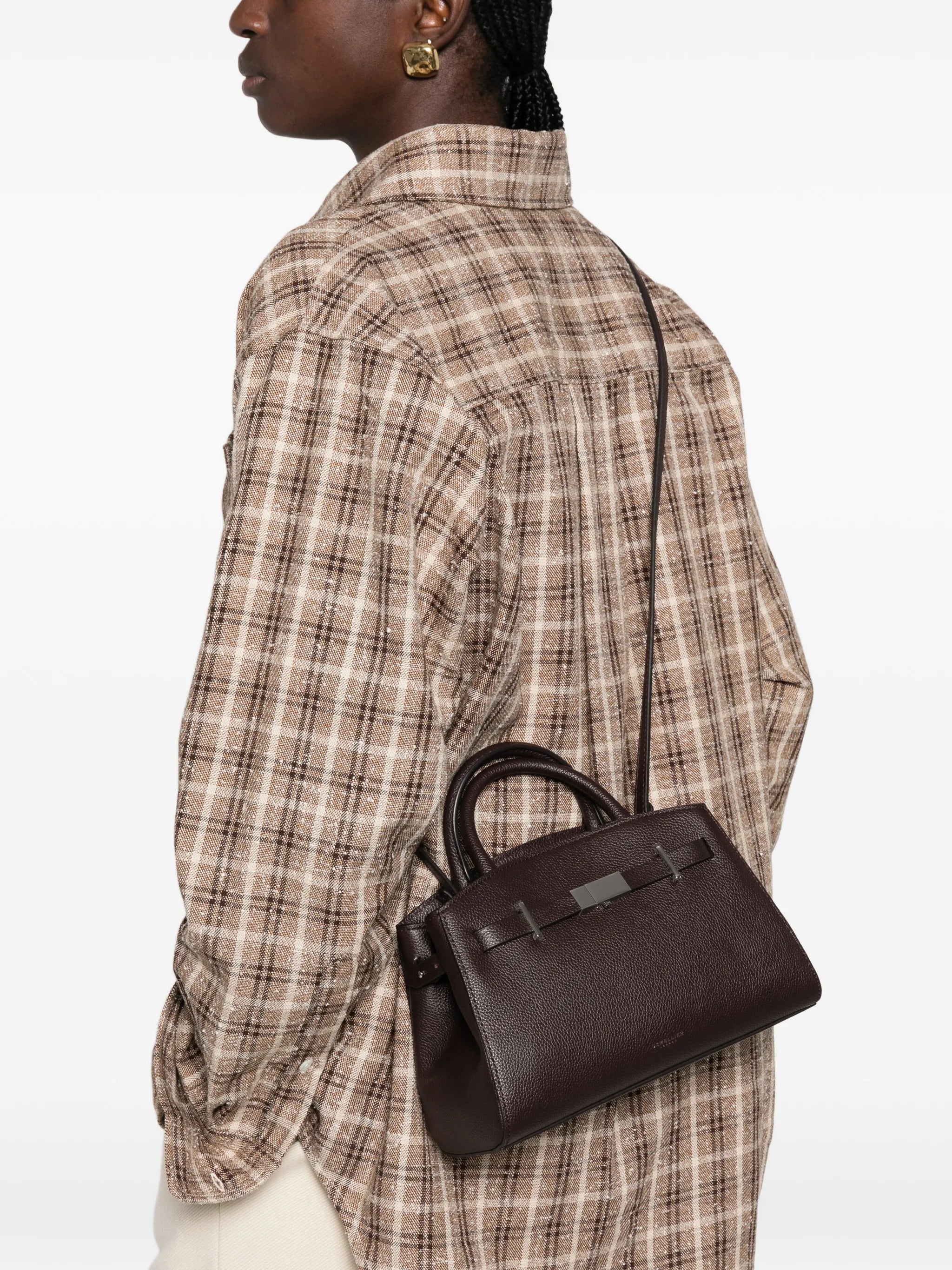 Hudson grained leather top-handle mini bag