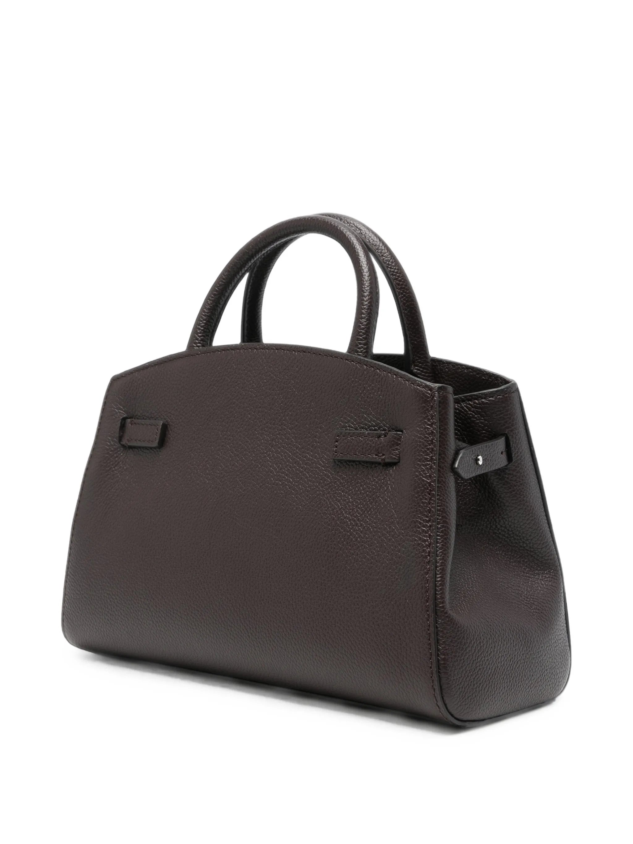 Hudson grained leather top-handle mini bag