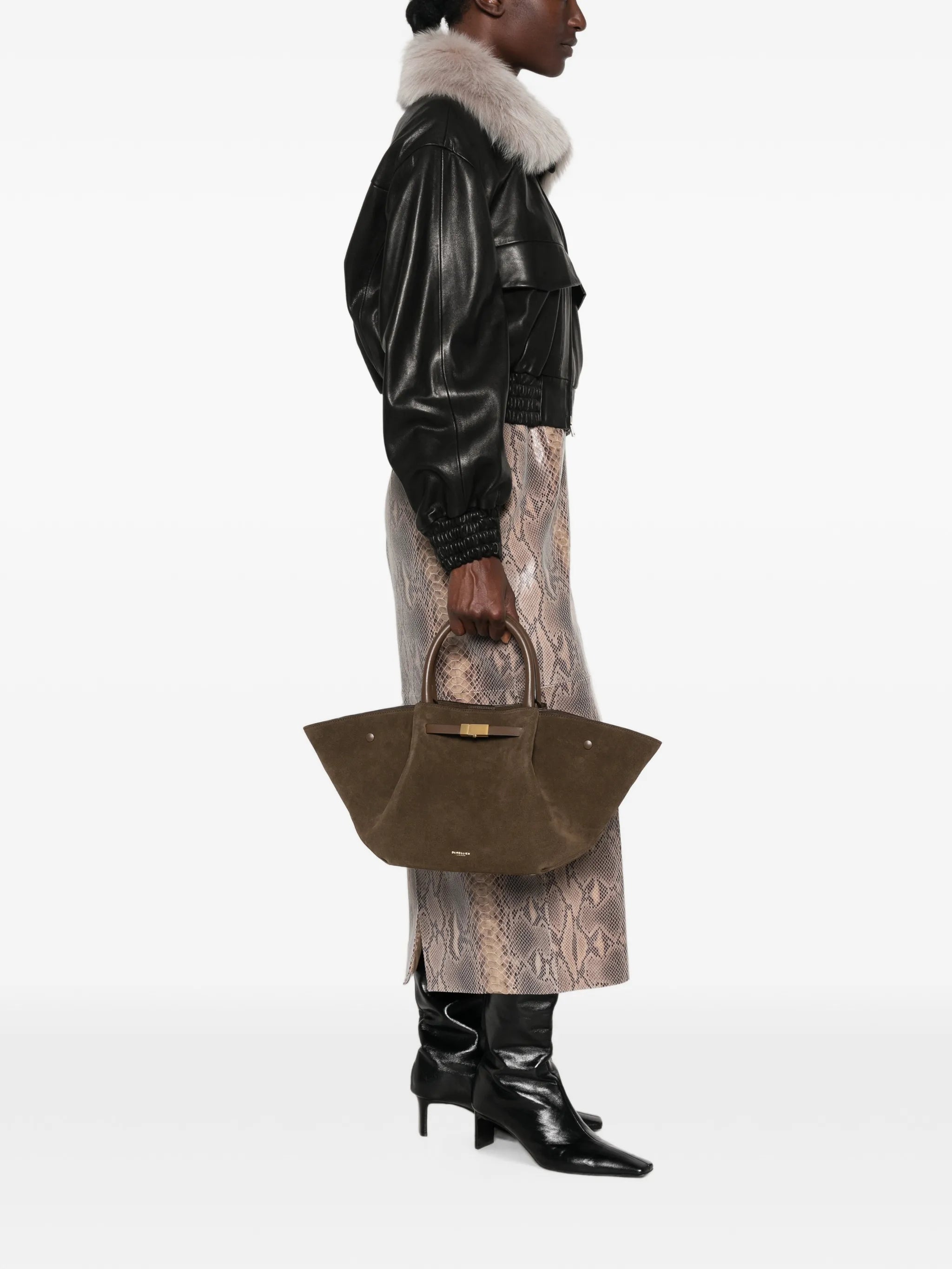 medium New York suede tote bag