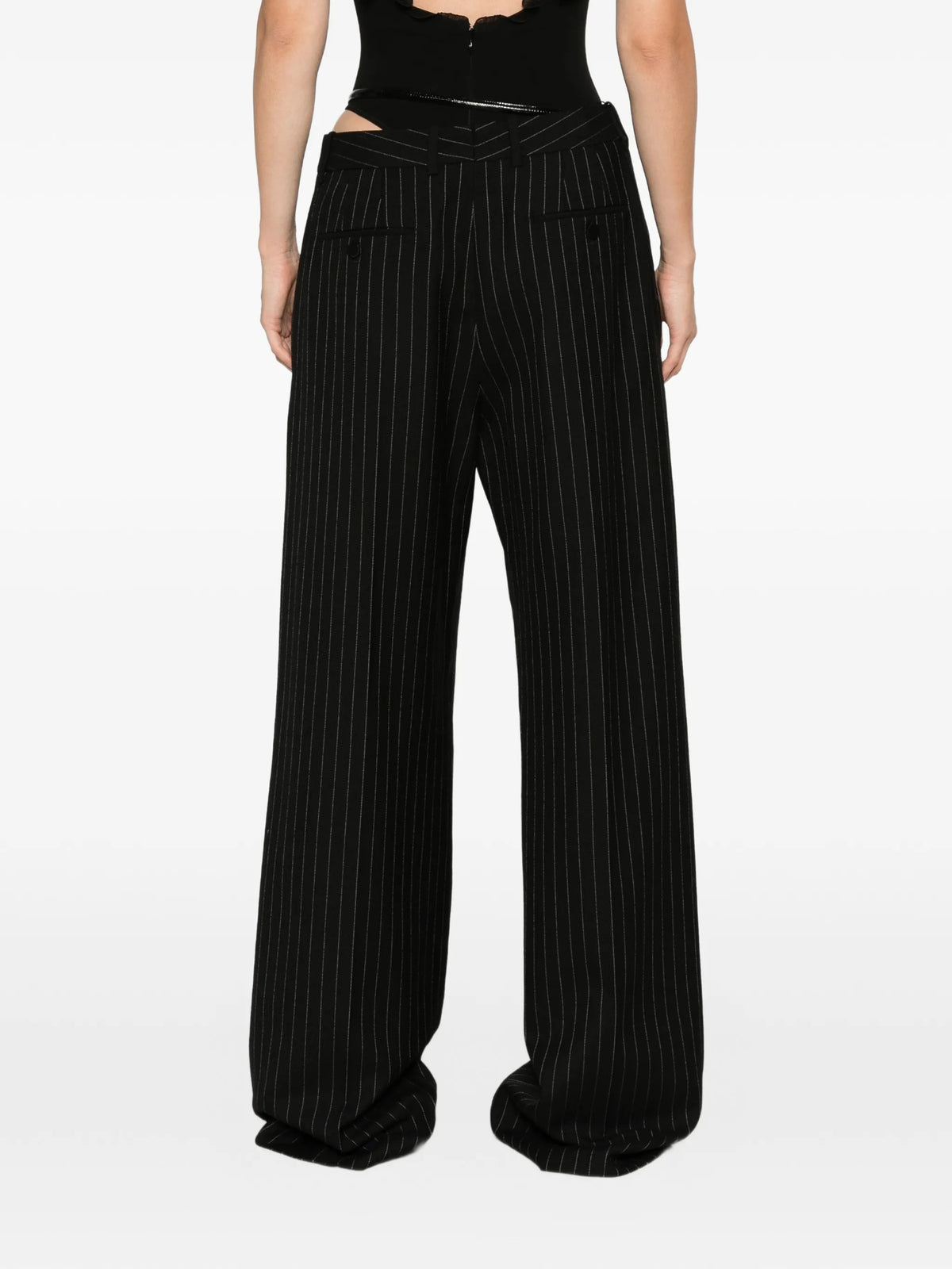 pinstripe-pattern trousers