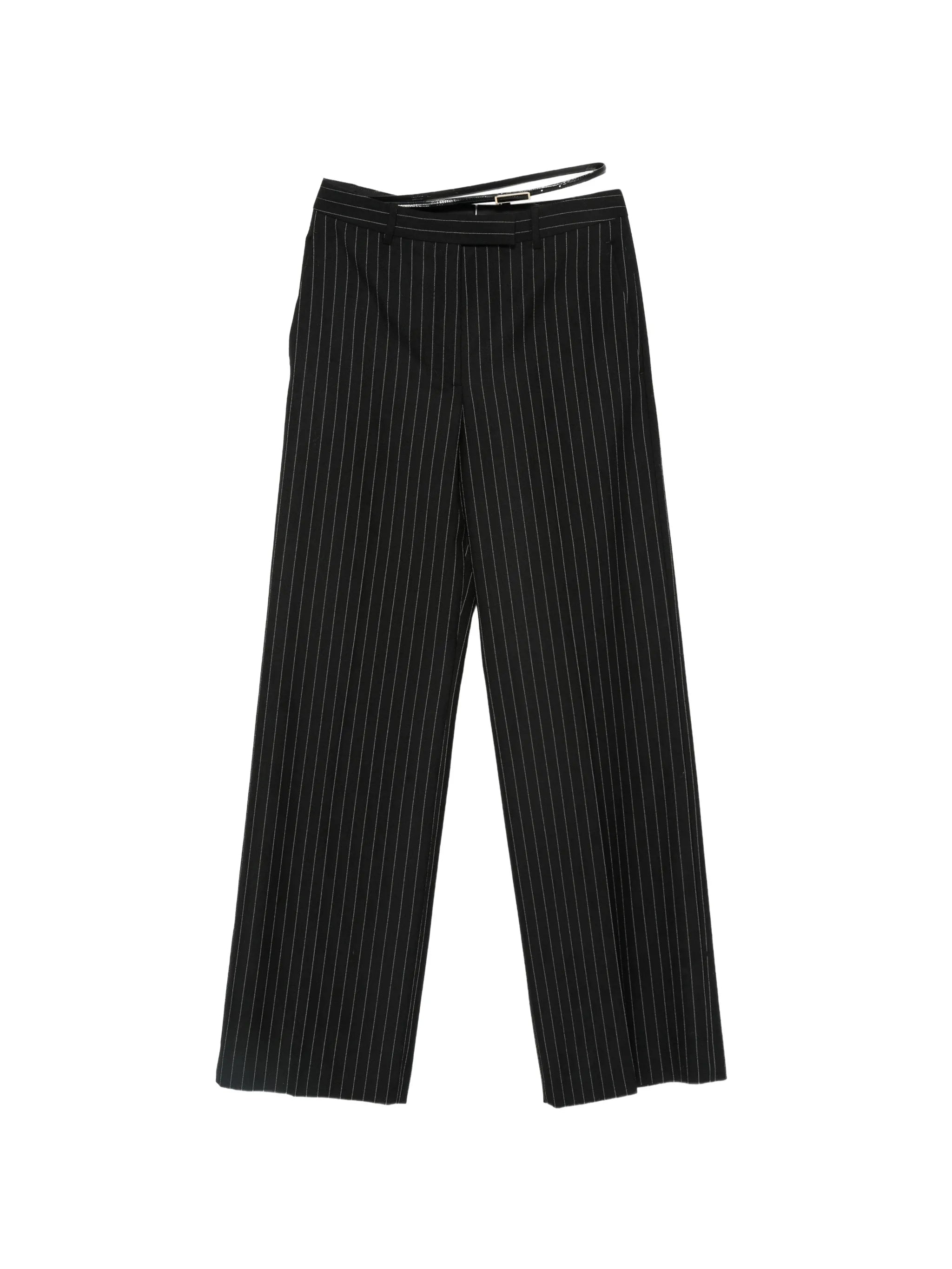 pinstripe-pattern trousers