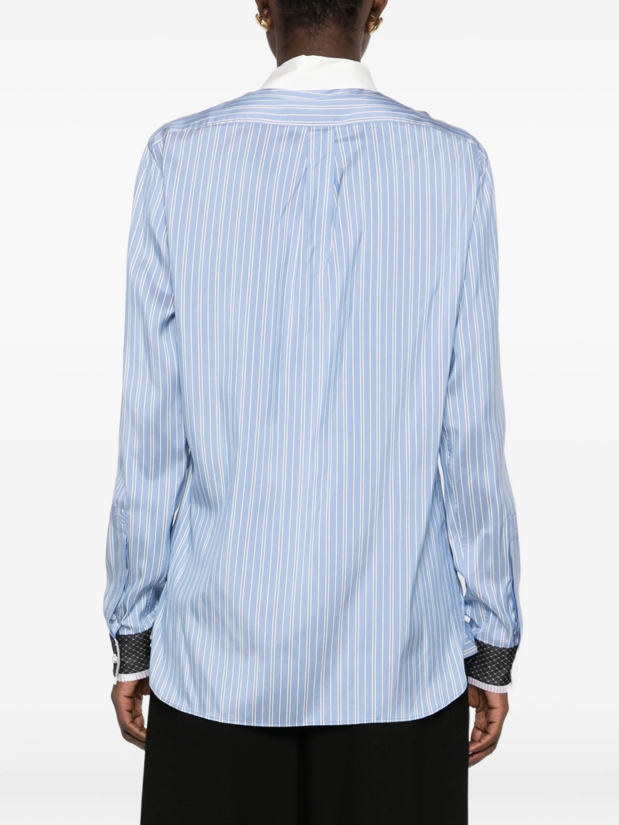striped-pattern silk shirt