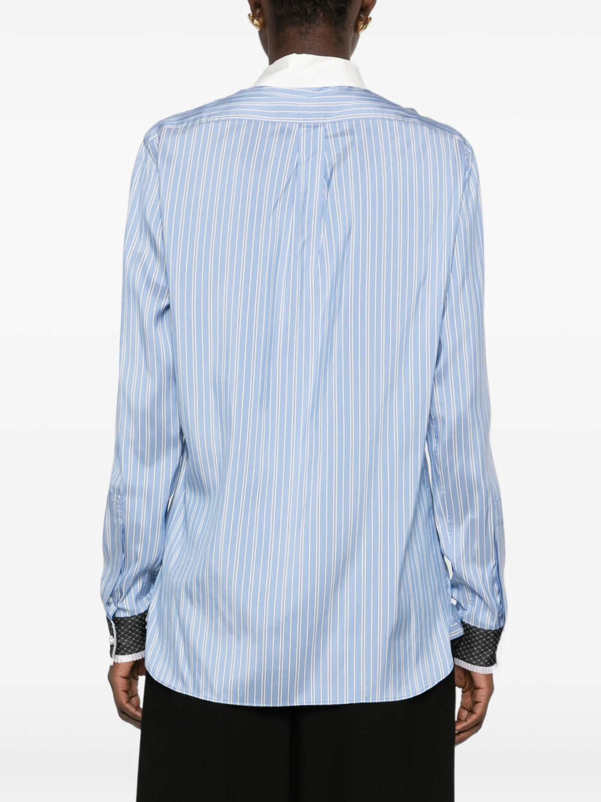 striped-pattern silk shirt