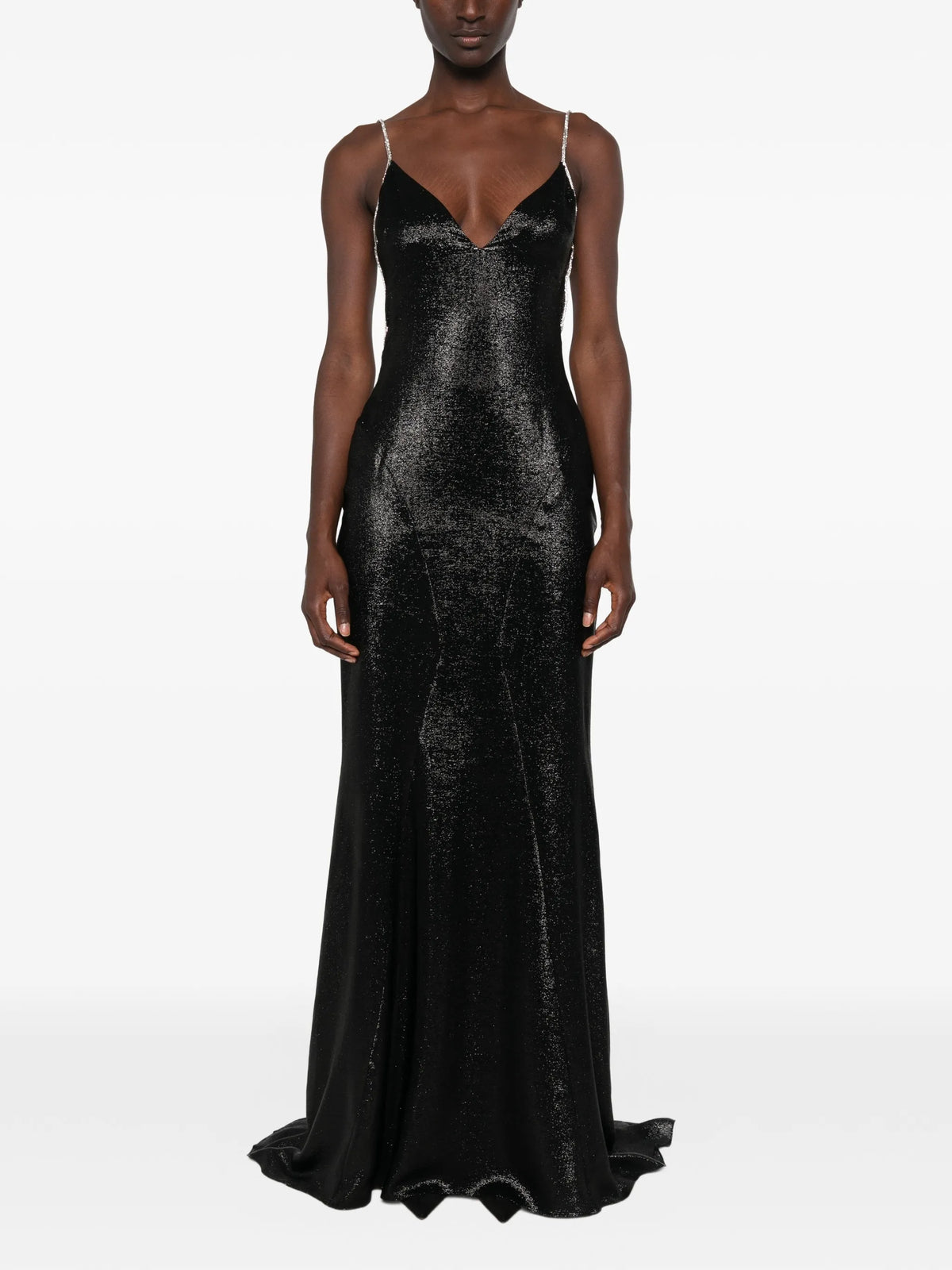 crystal-embellished evening maxi dress