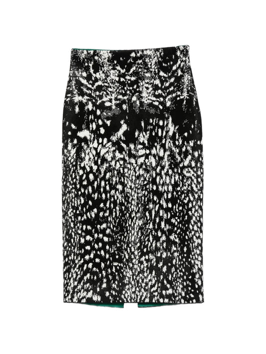 Lynx jacquard midi pencil skirt