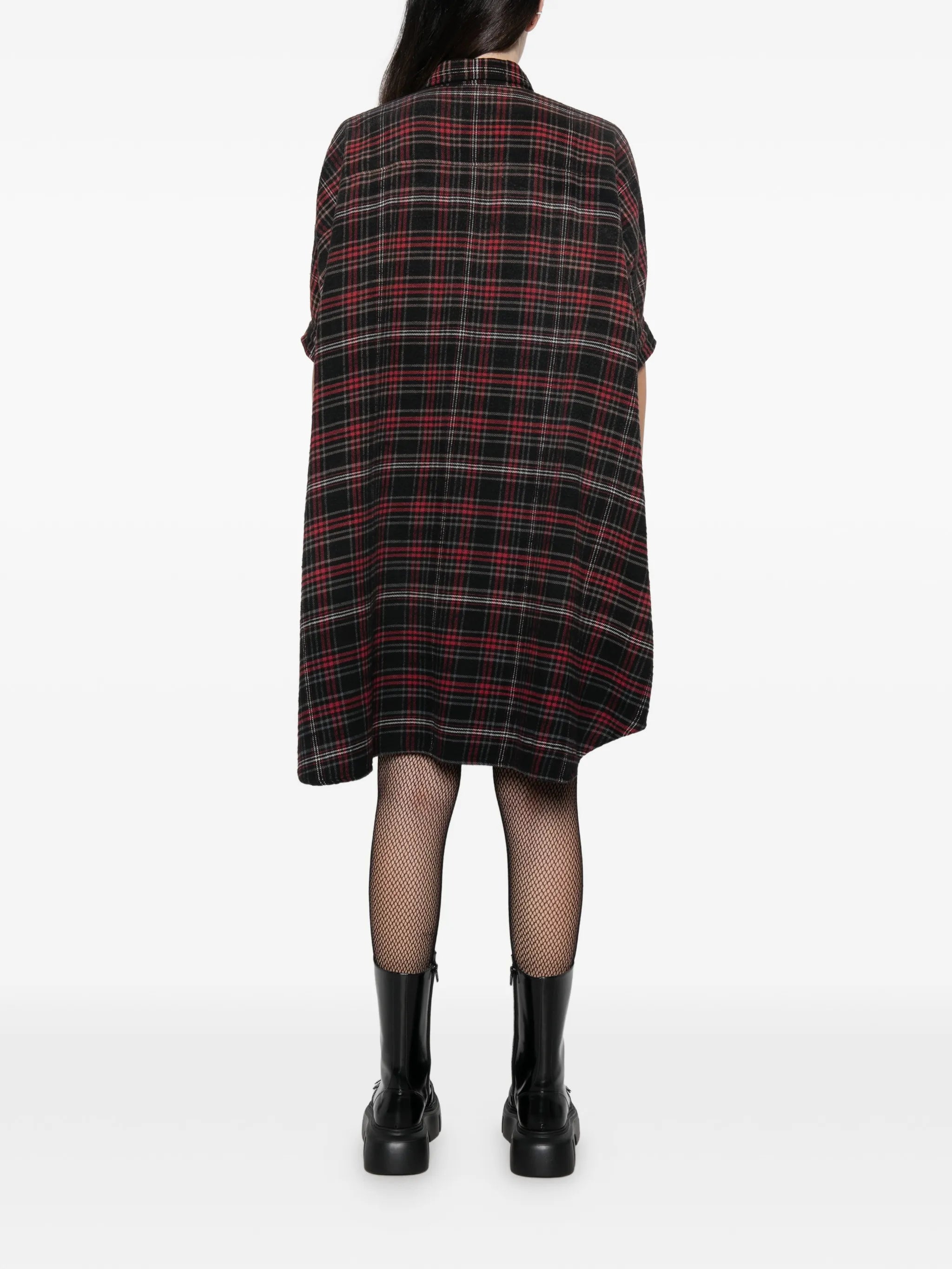 plaid oversized mini shirtdress