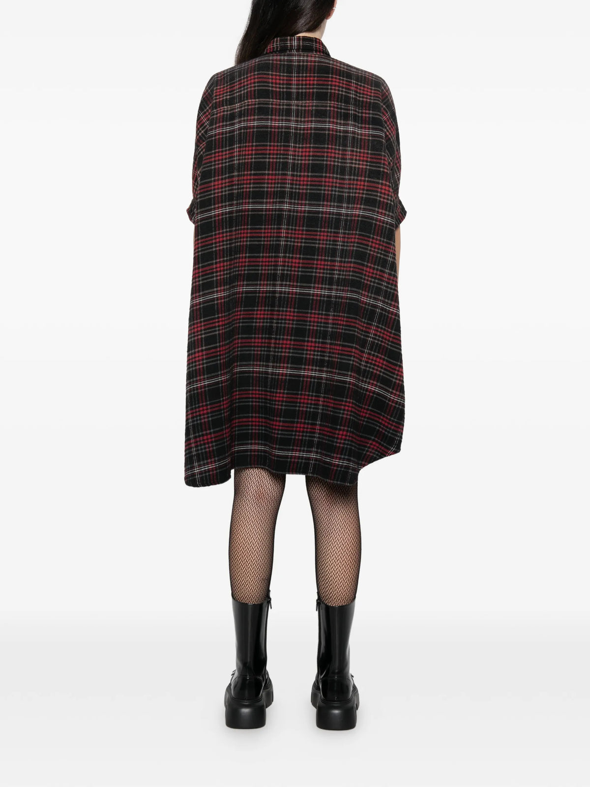plaid oversized mini shirtdress