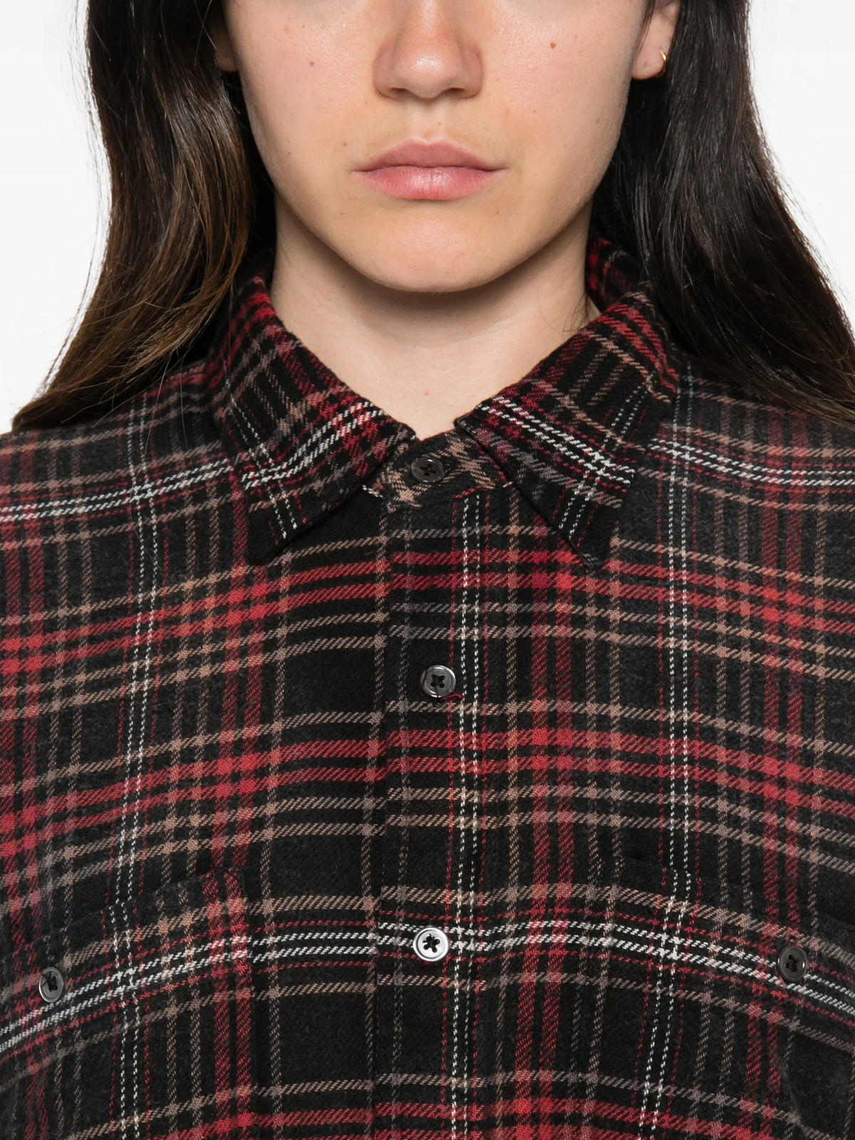 plaid oversized mini shirtdress