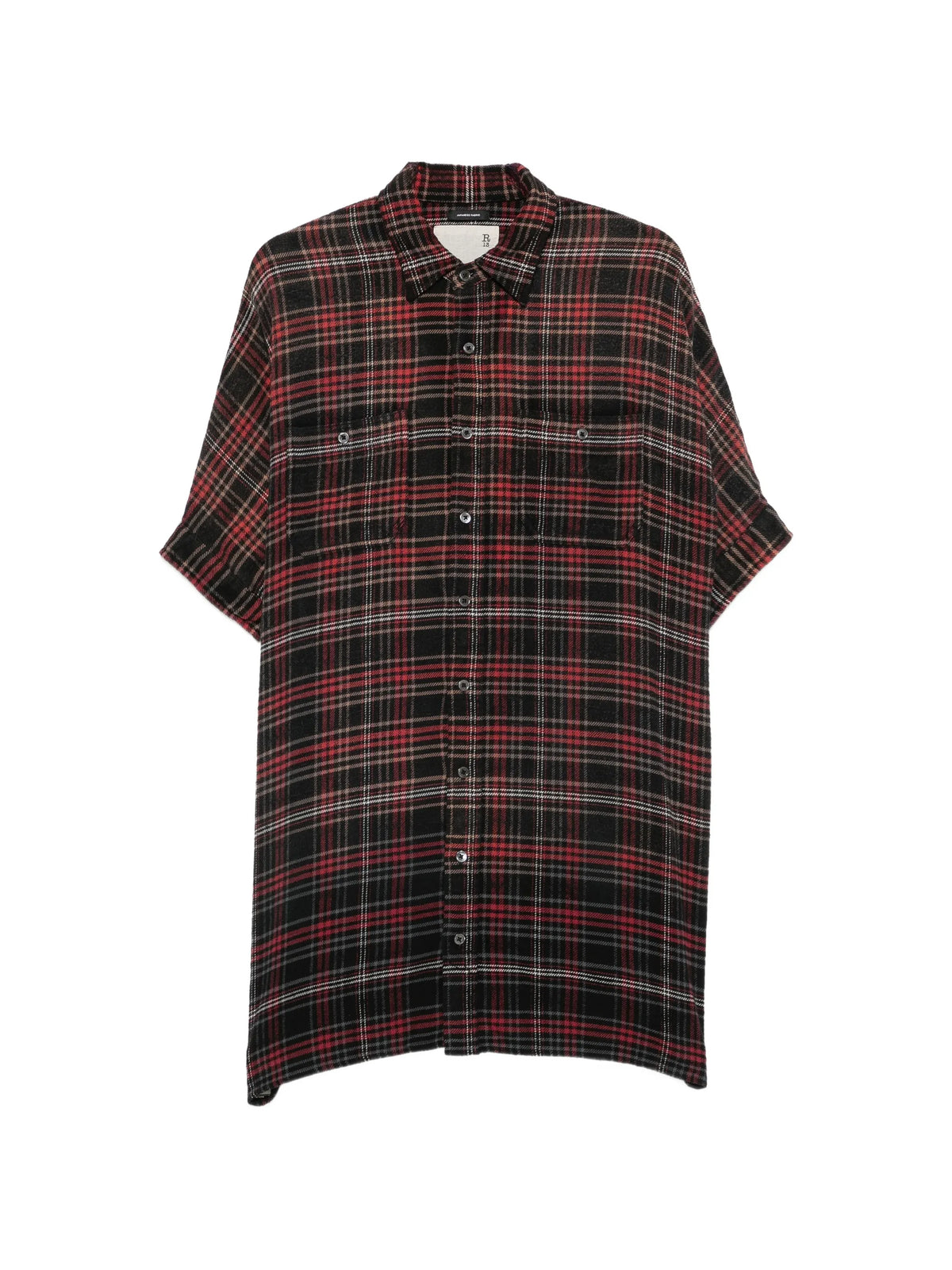 plaid oversized mini shirtdress