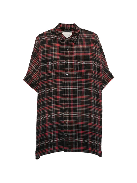 plaid oversized mini shirtdress