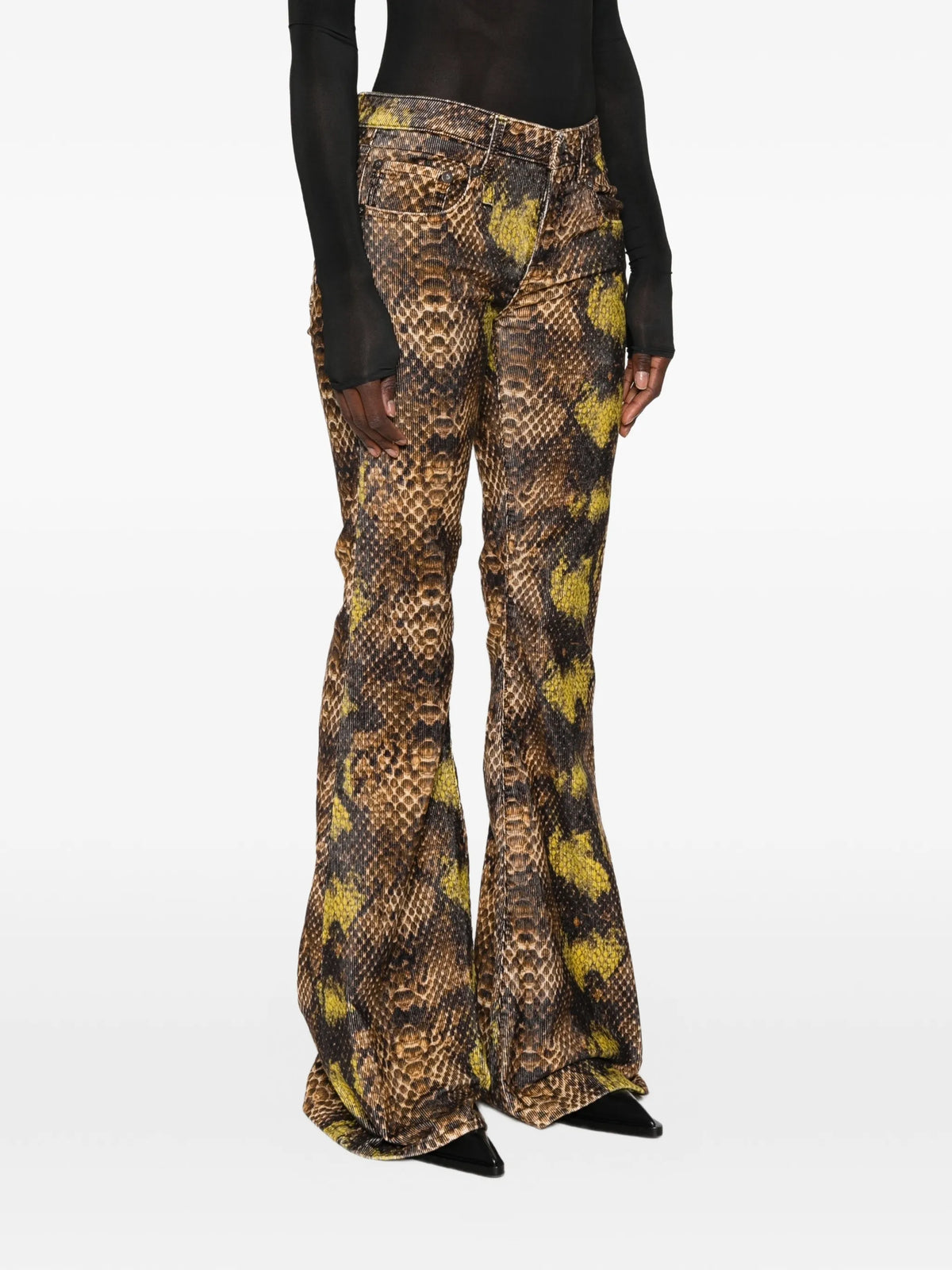 Overflow Boy snake-print flared trousers