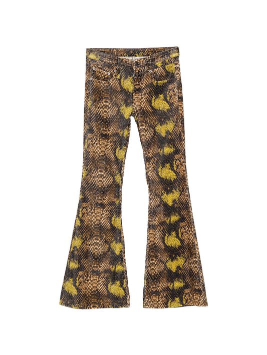 Overflow Boy snake-print flared trousers