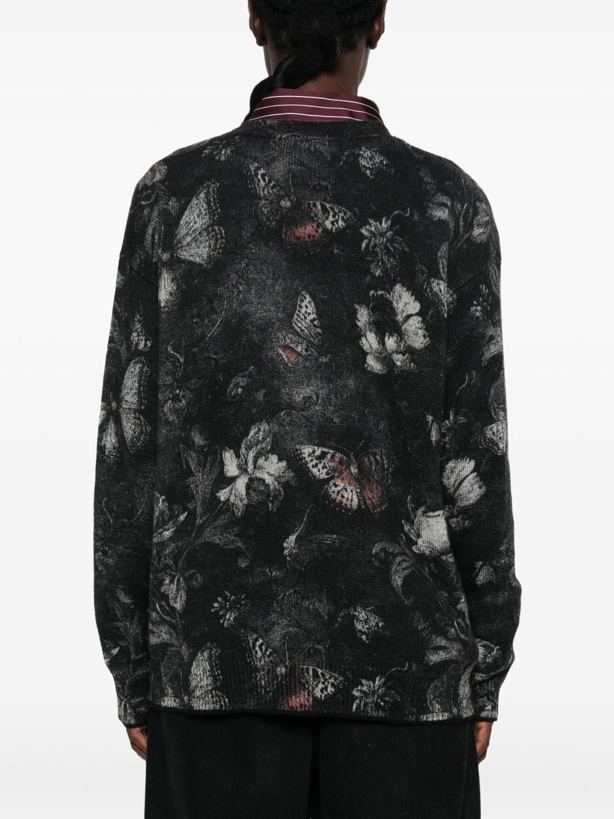 butterfly-print cardigan