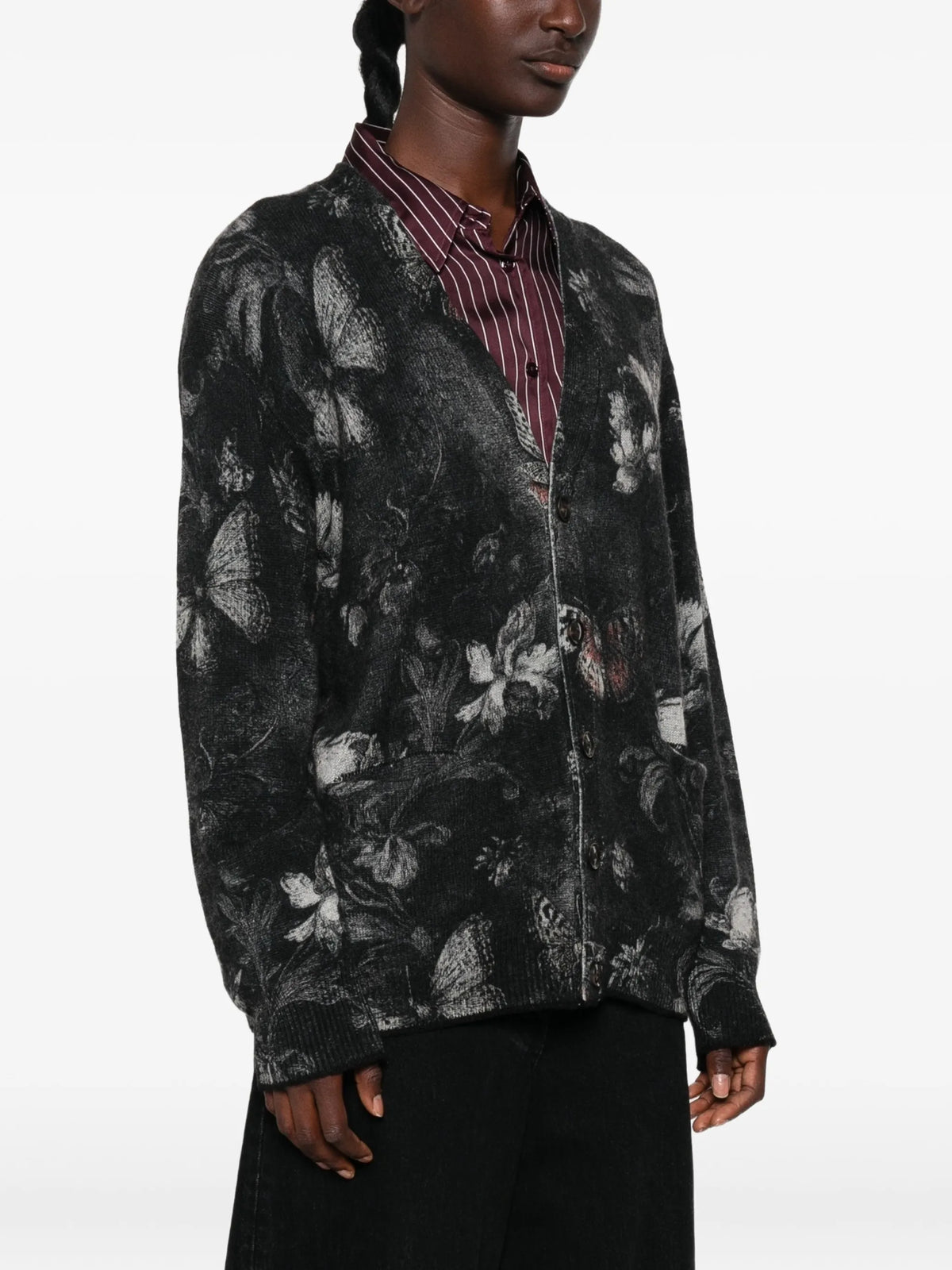 butterfly-print cardigan