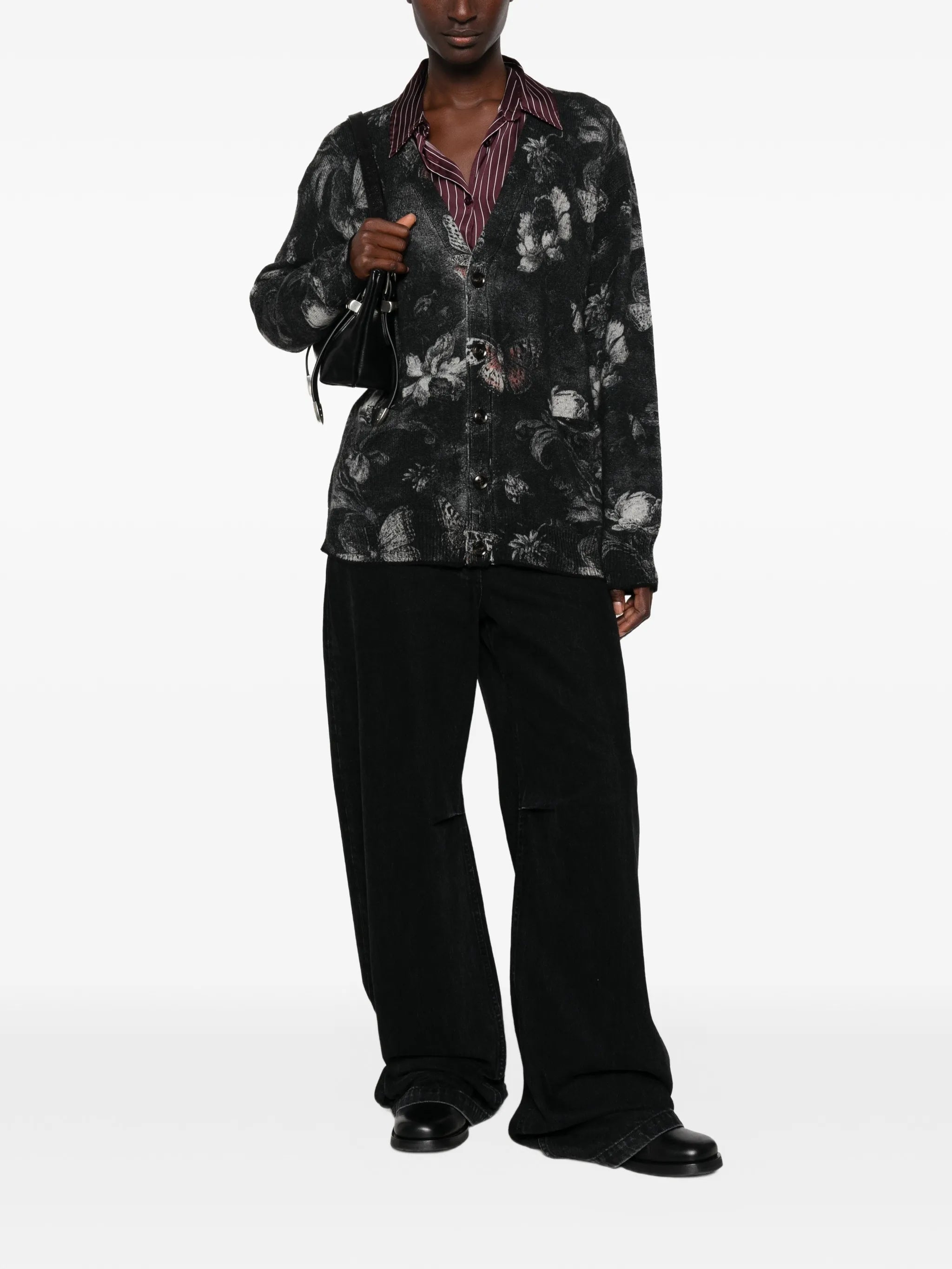 butterfly-print cardigan