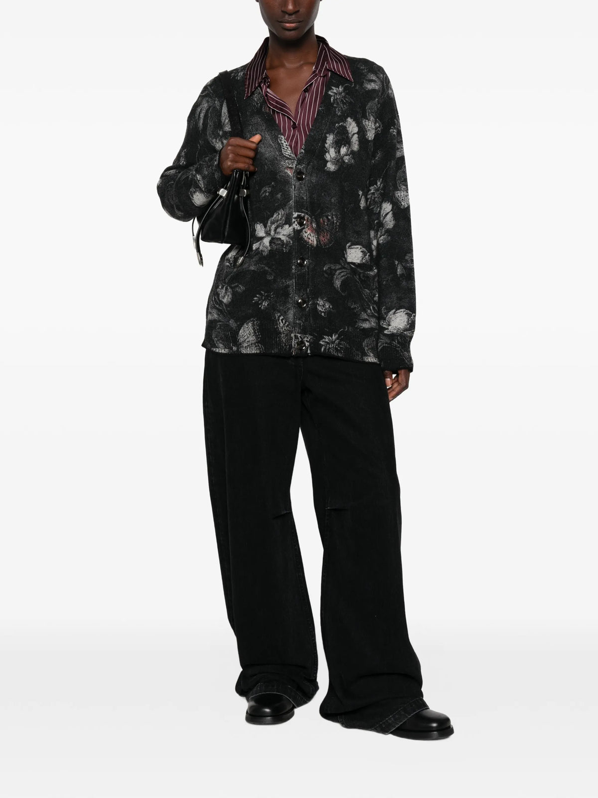 butterfly-print cardigan
