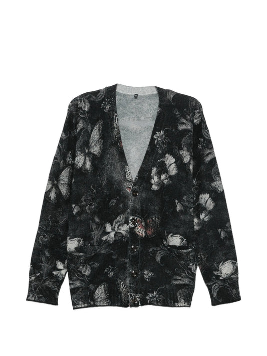 butterfly-print cardigan