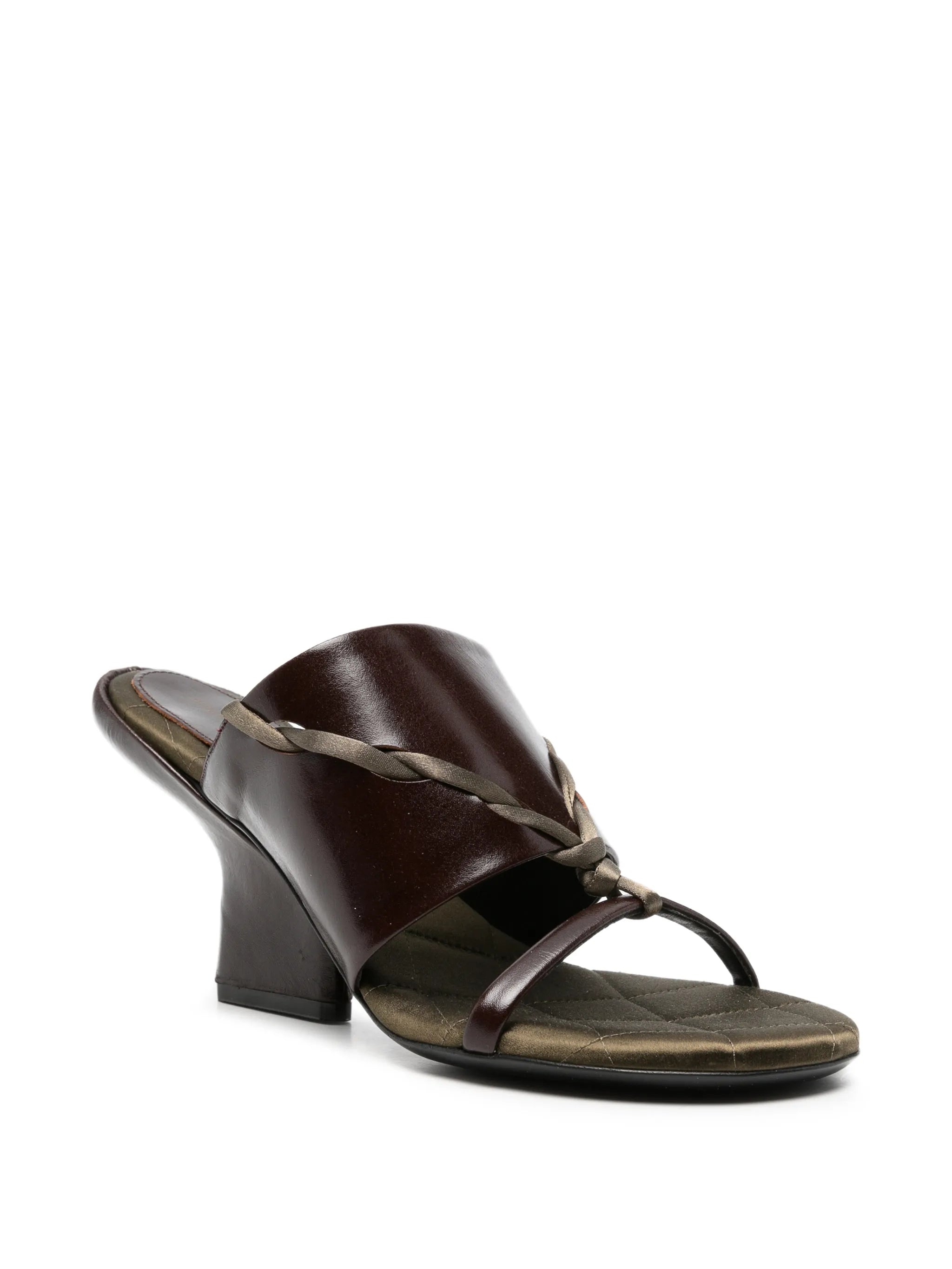 braided-strap leather sandals