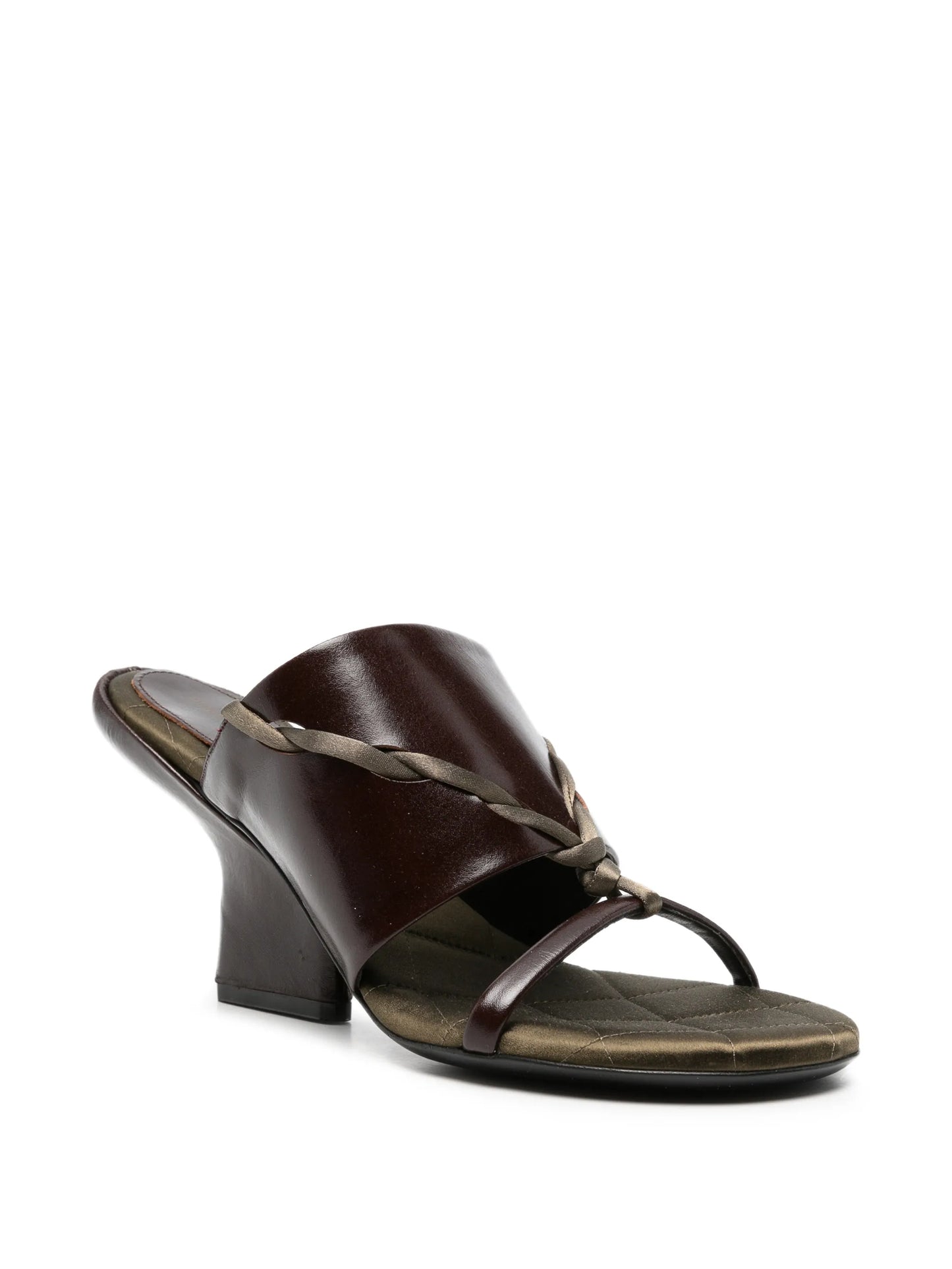 braided-strap leather sandals