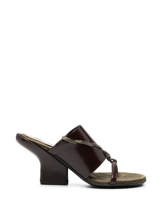 braided-strap leather sandals