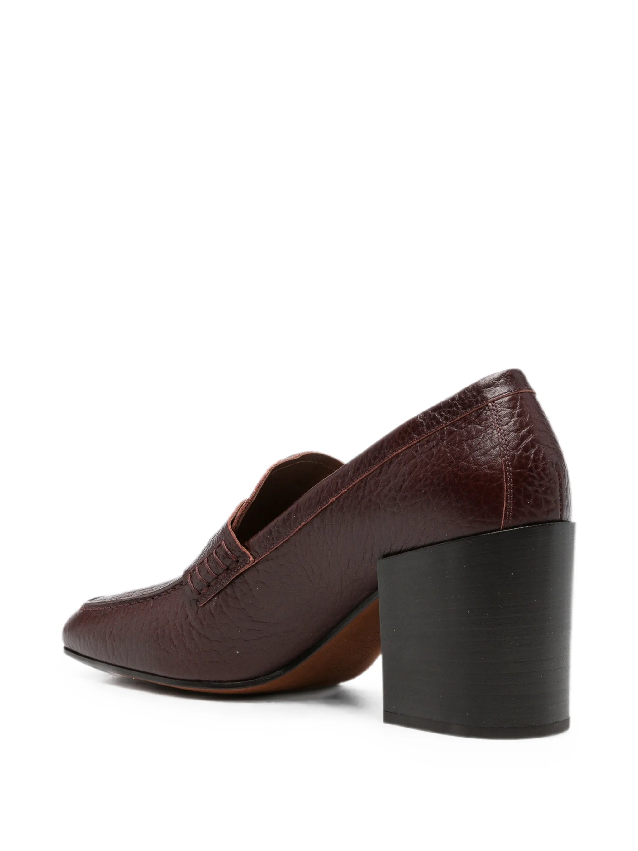 leather heeled loafers