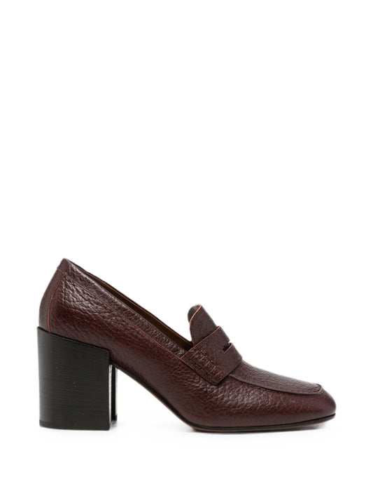 leather heeled loafers