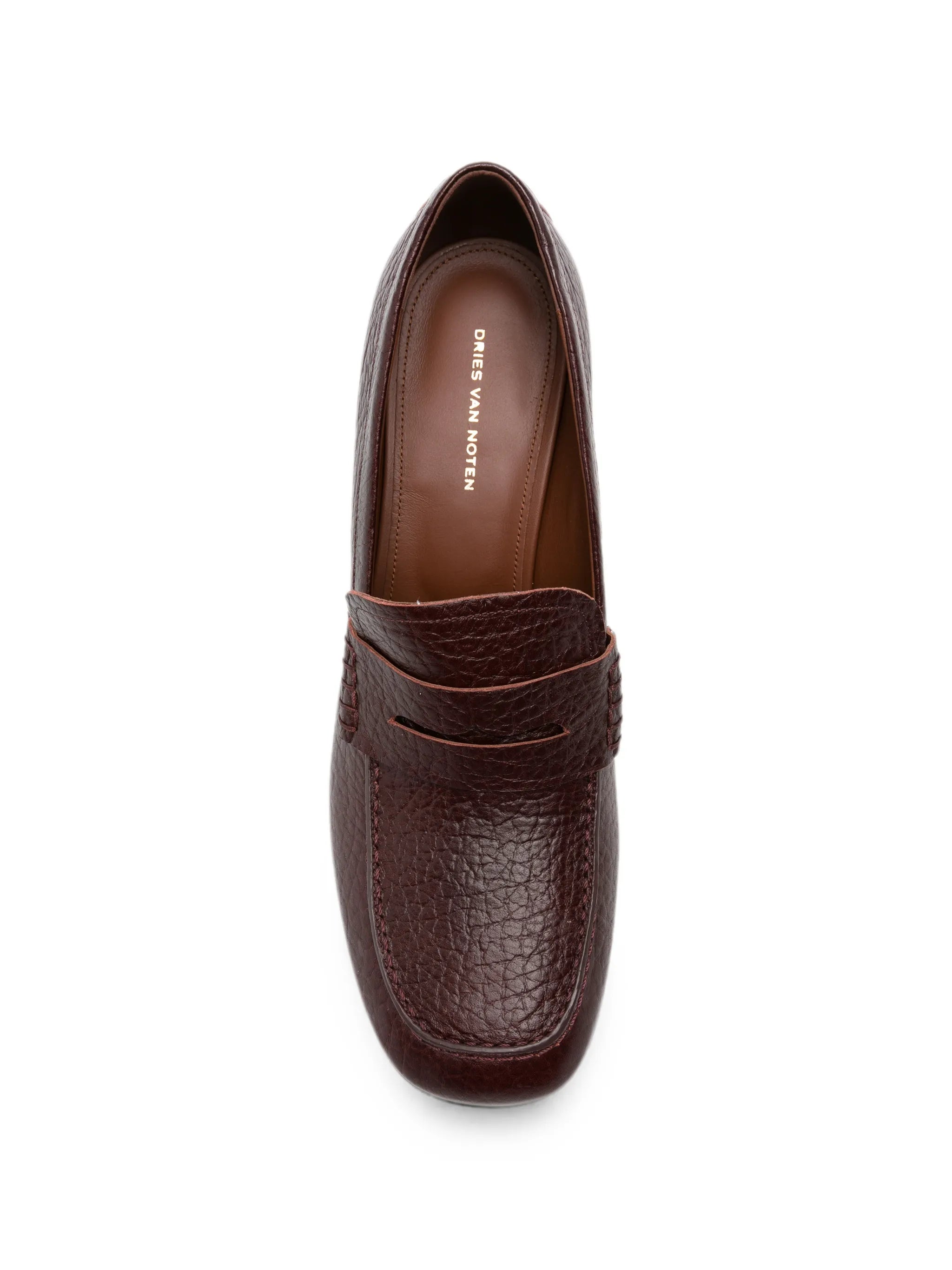 leather heeled loafers