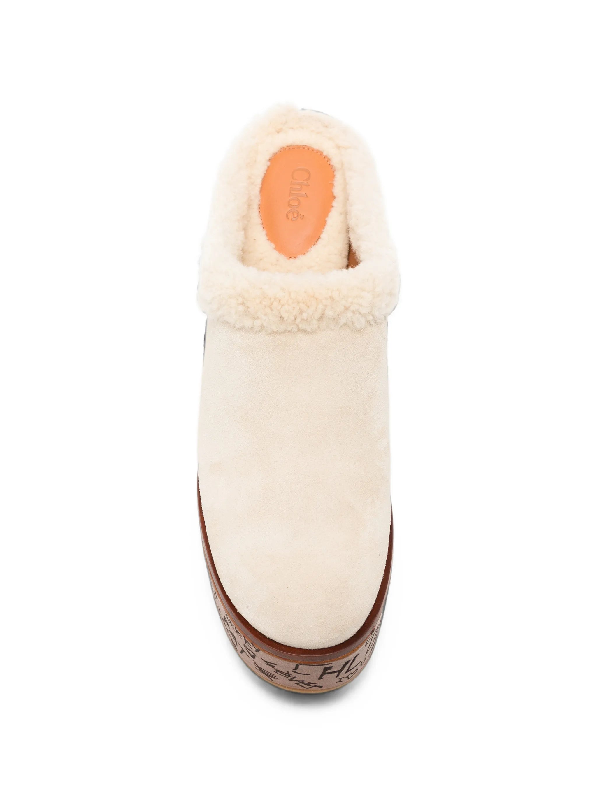 Maxime shearling-trim wedge mules