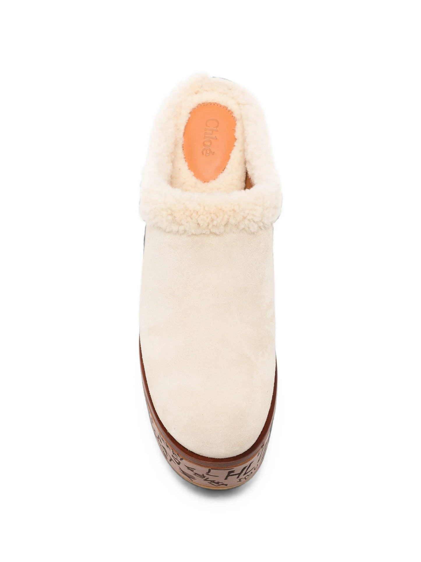 Maxime shearling-trim wedge mules