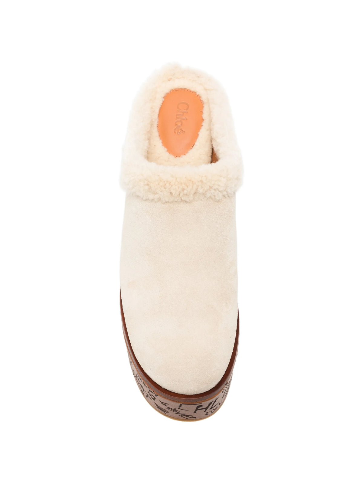 Maxime shearling-trim wedge mules