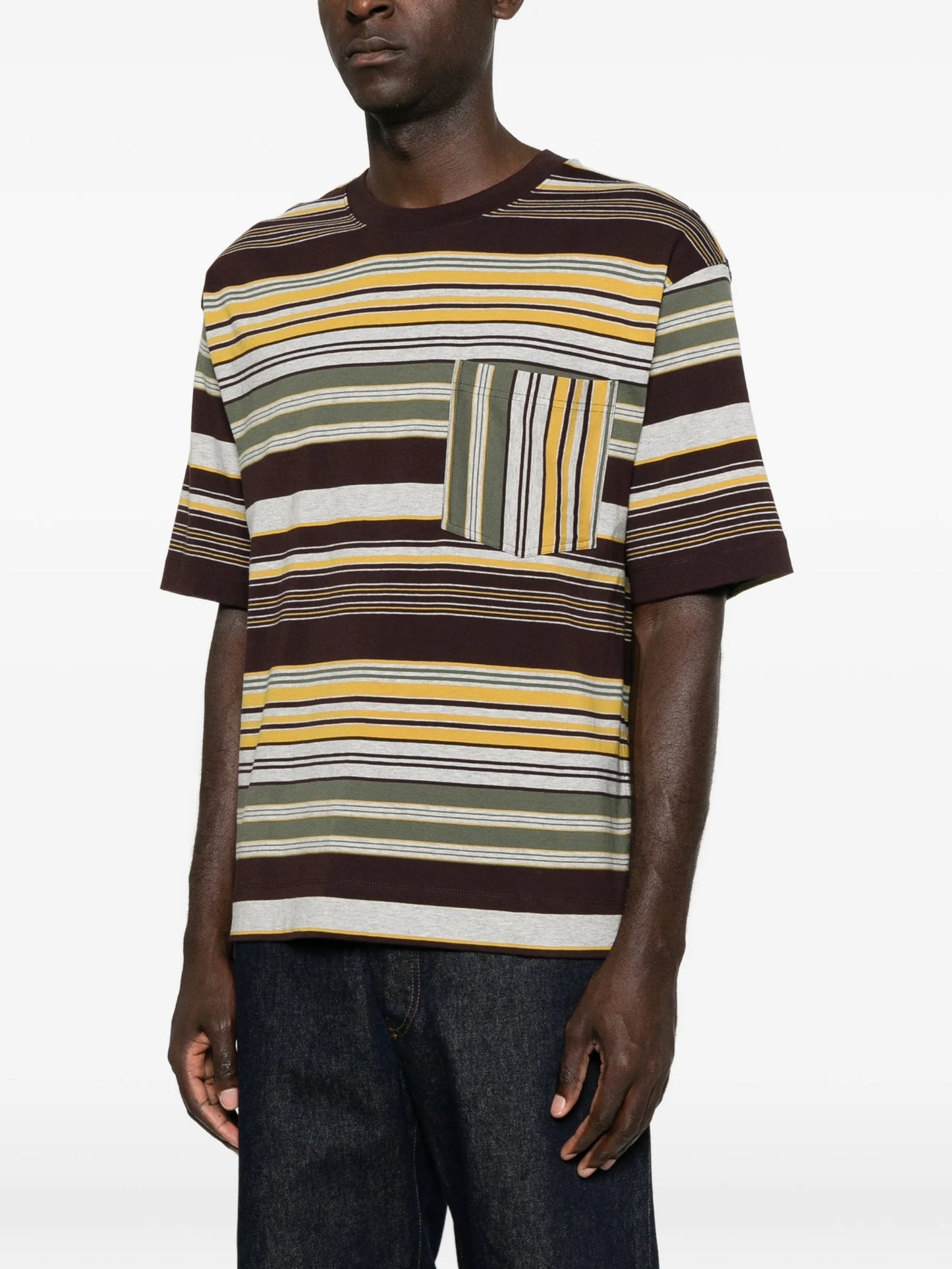 striped chest-pocket T-shirt
