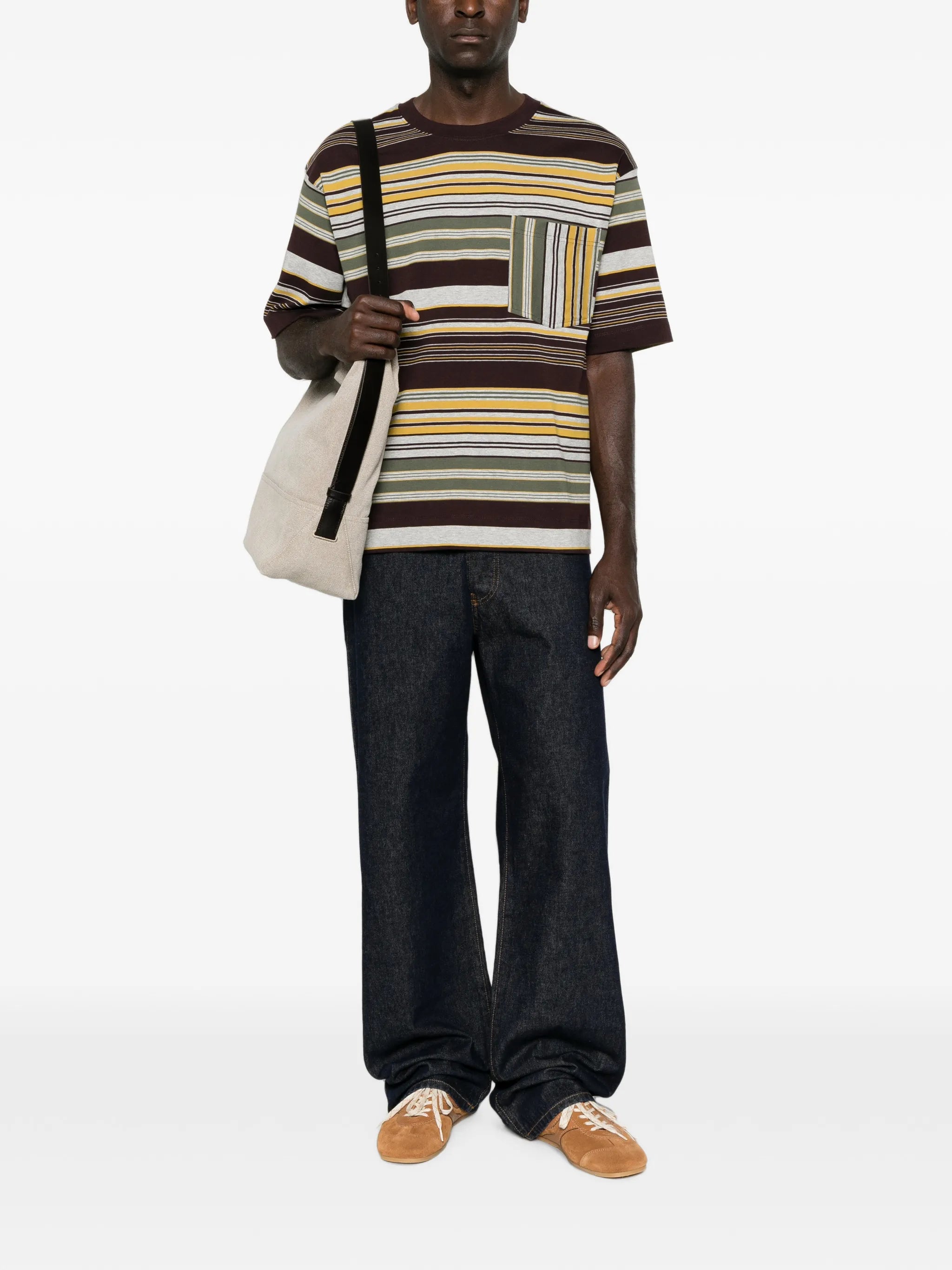 striped chest-pocket T-shirt