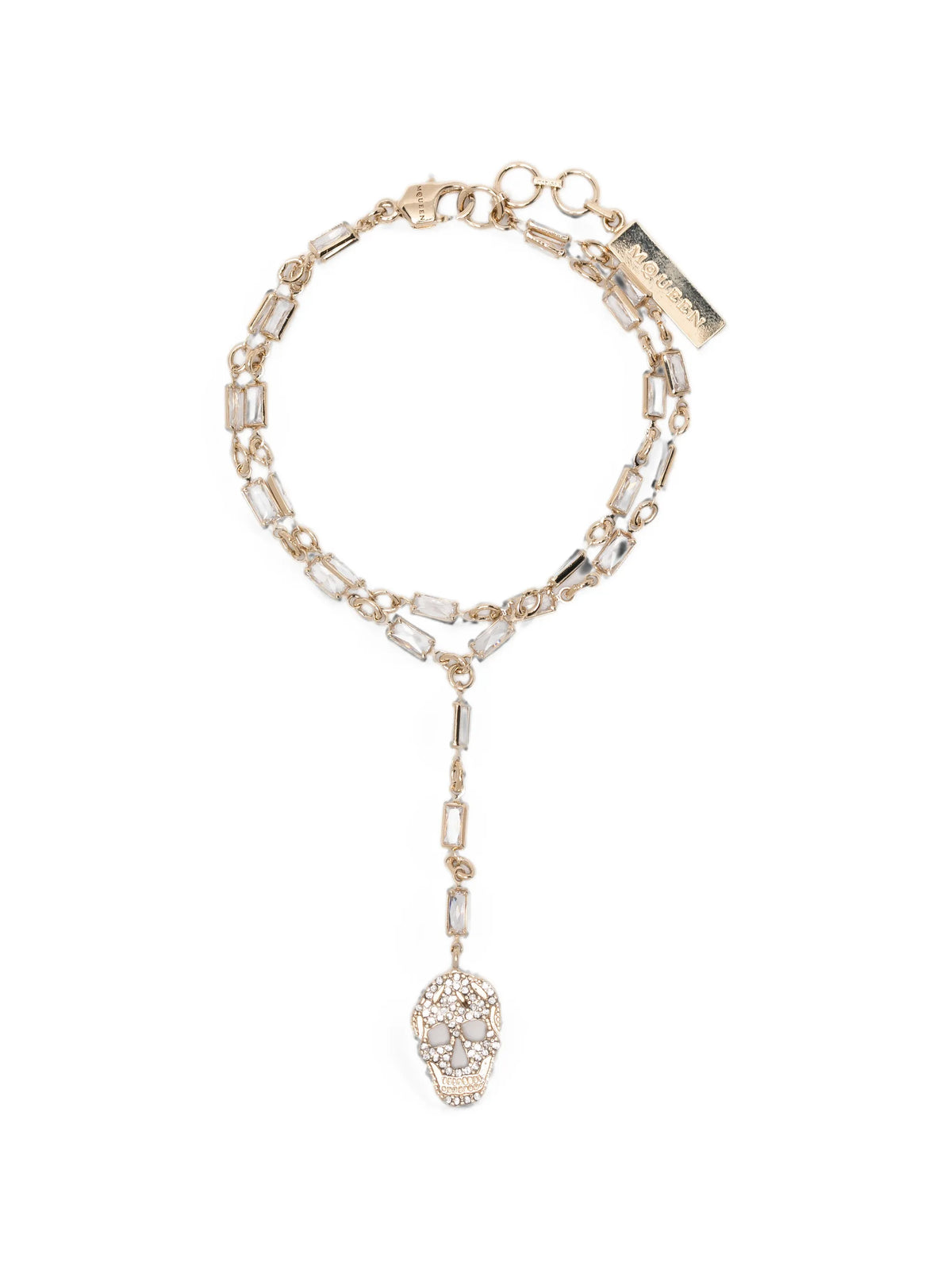 Pavé Skull bracelet in pale gold-finish