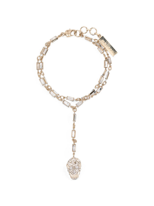 Pavé Skull bracelet in pale gold-finish