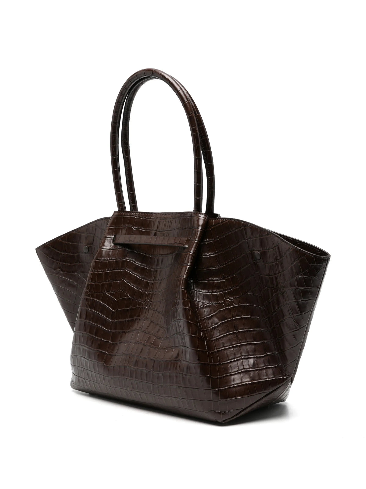 New York croc-effect leather tote bag