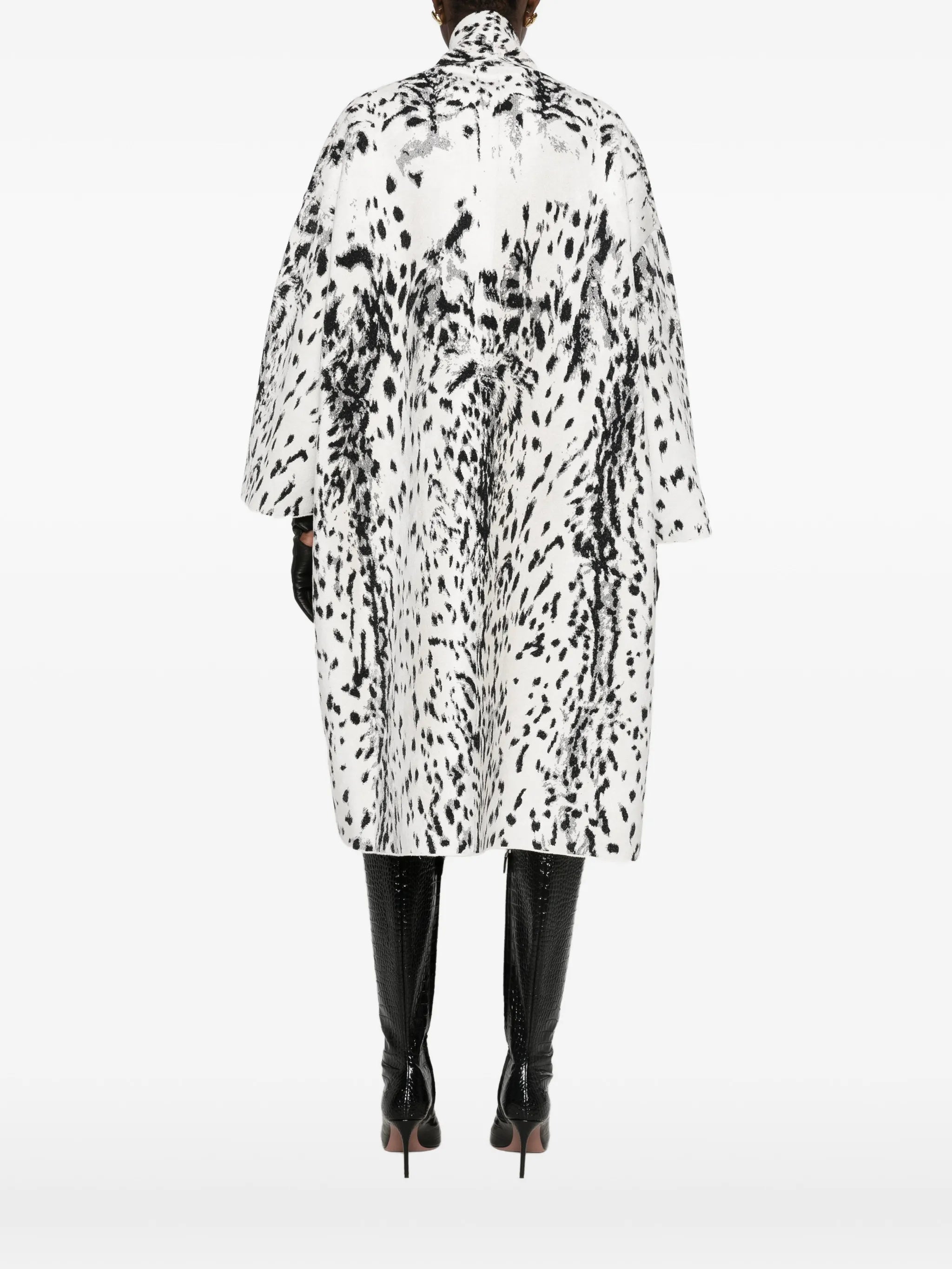 Lynx jacquard oversized coat