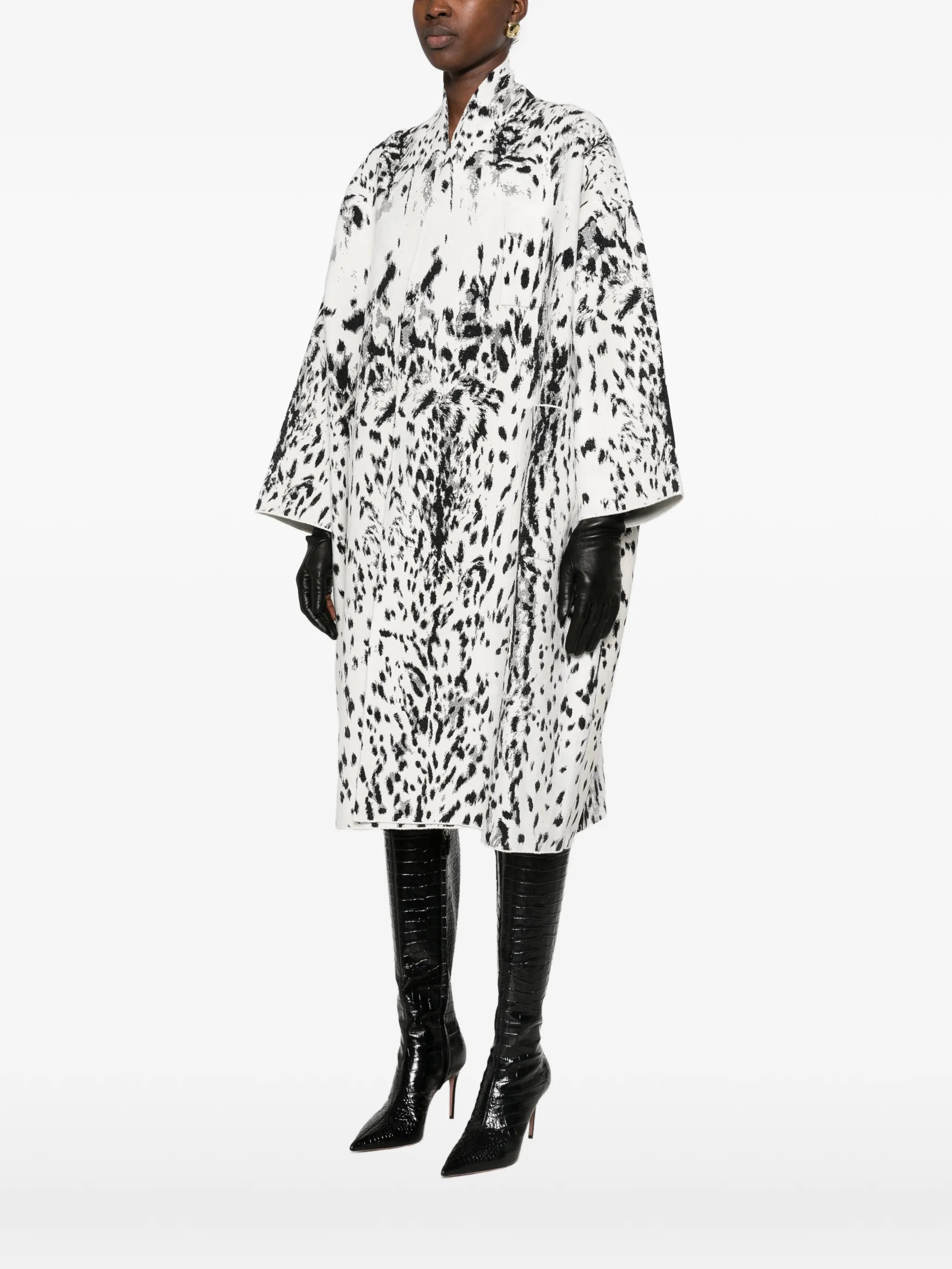 Lynx jacquard oversized coat