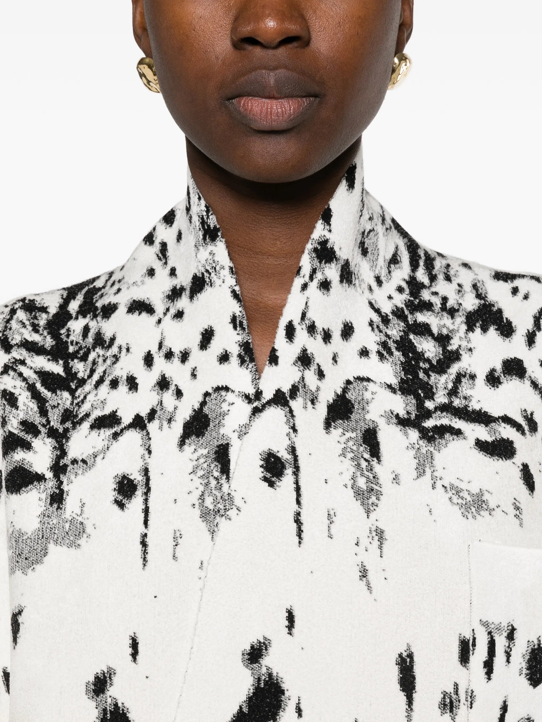 Lynx jacquard oversized coat