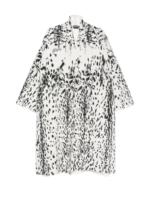 Lynx jacquard oversized coat