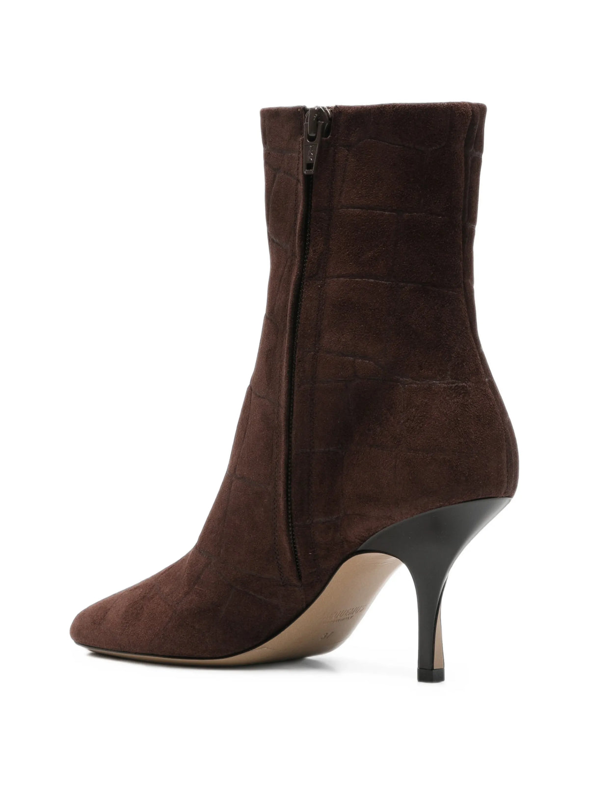 croc-effect ankle boots