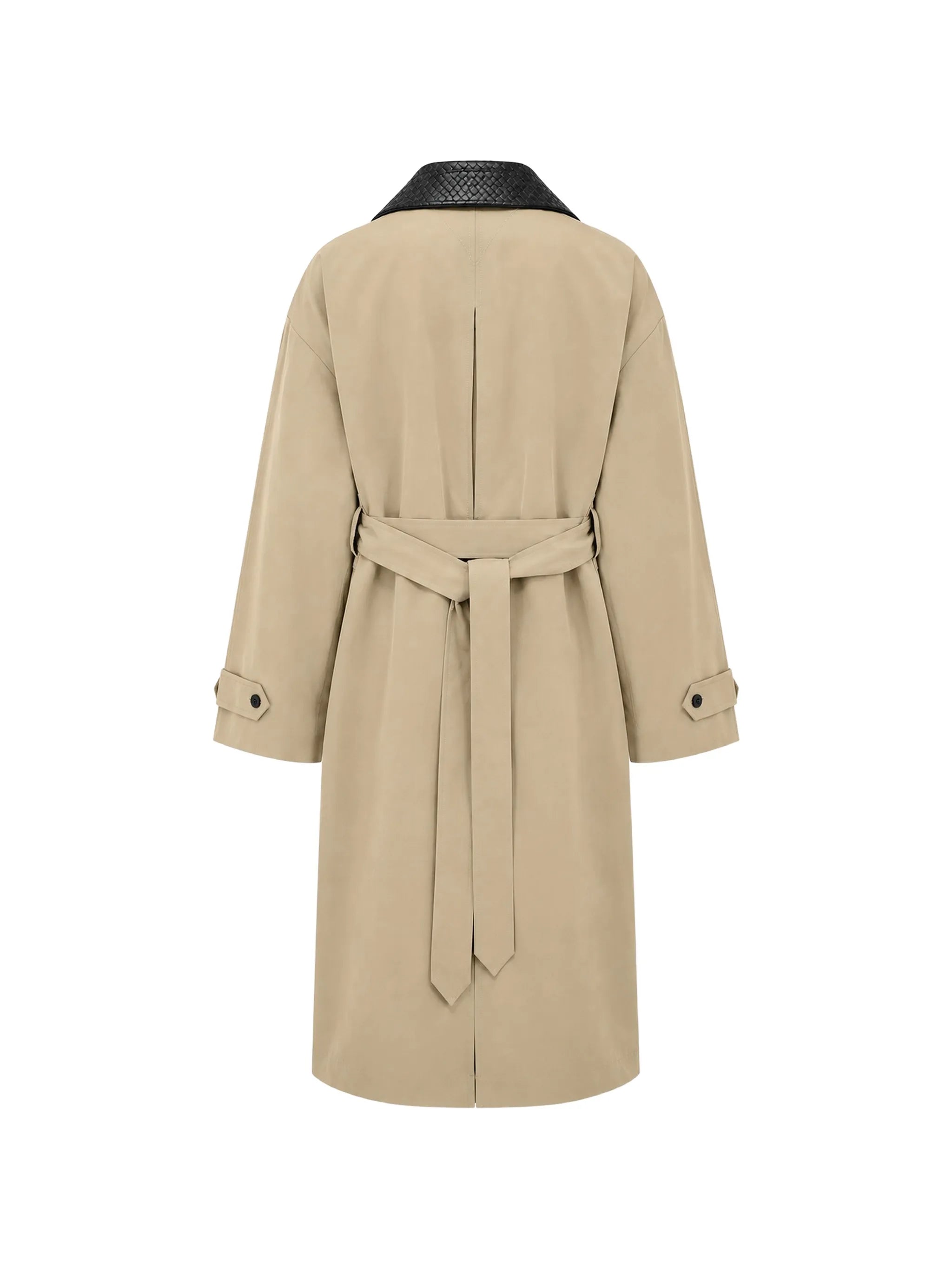 Intrecciato collar trench coat
