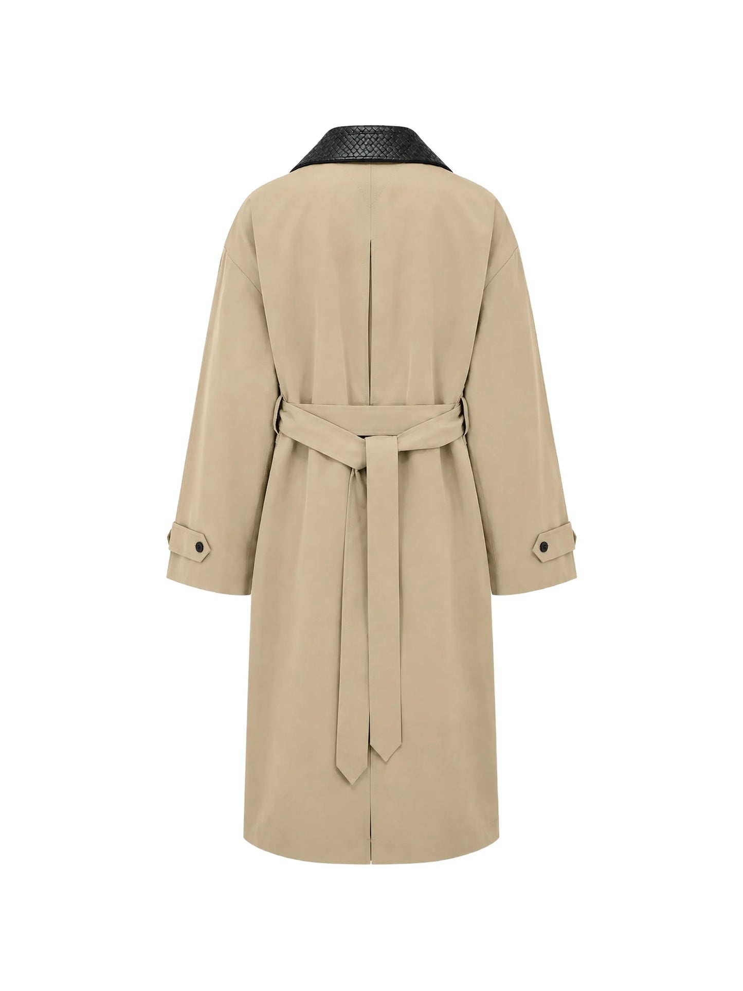 Intrecciato collar trench coat