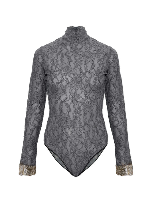 floral-lace long-sleeve bodysuit