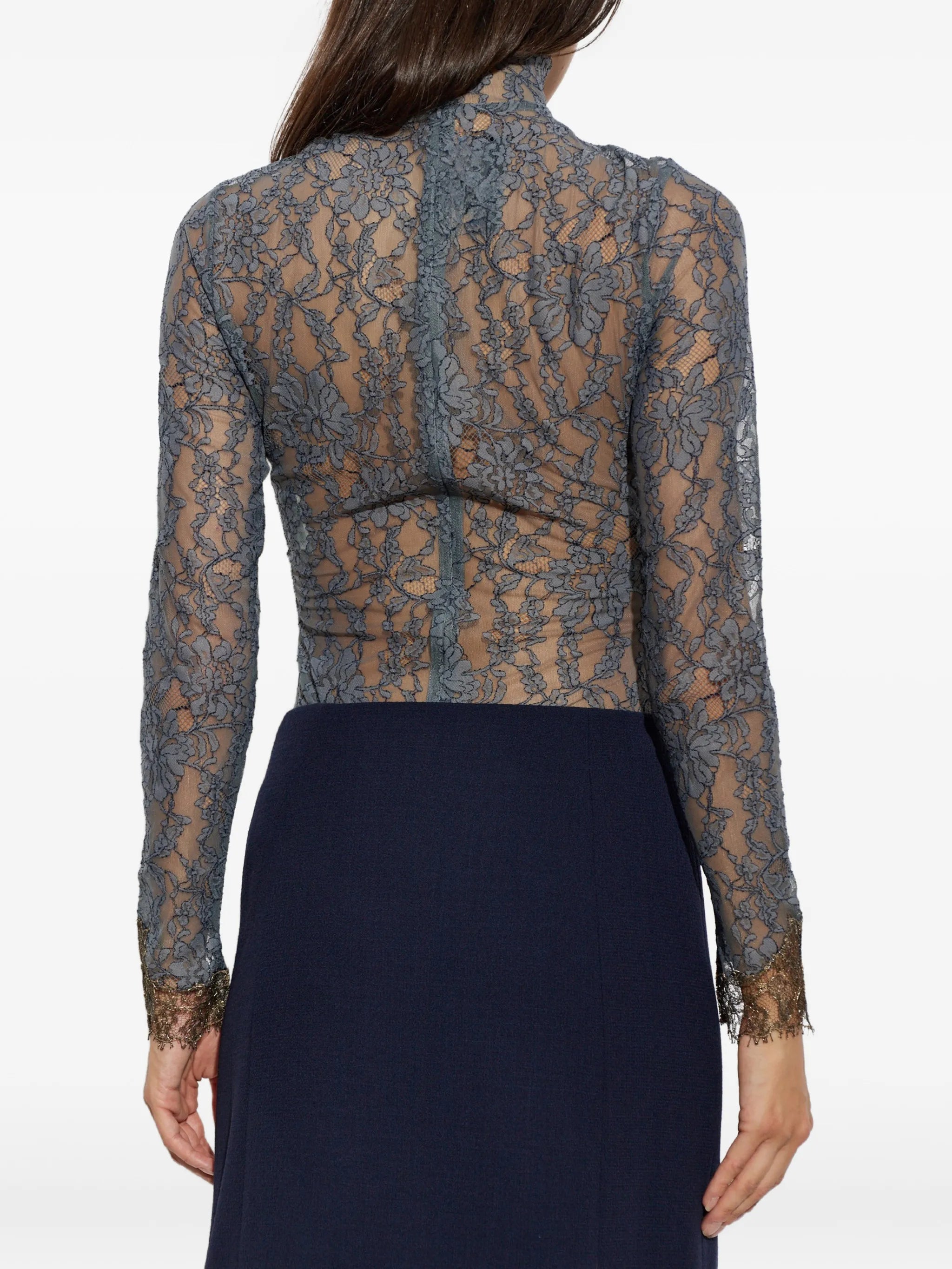 floral-lace long-sleeve bodysuit